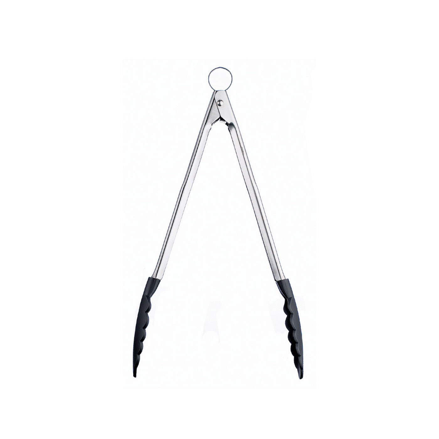 CUISIPRO Küchenzange Servierzange Edelstahl mit Silikon-Enden schwarz 30,5 cm