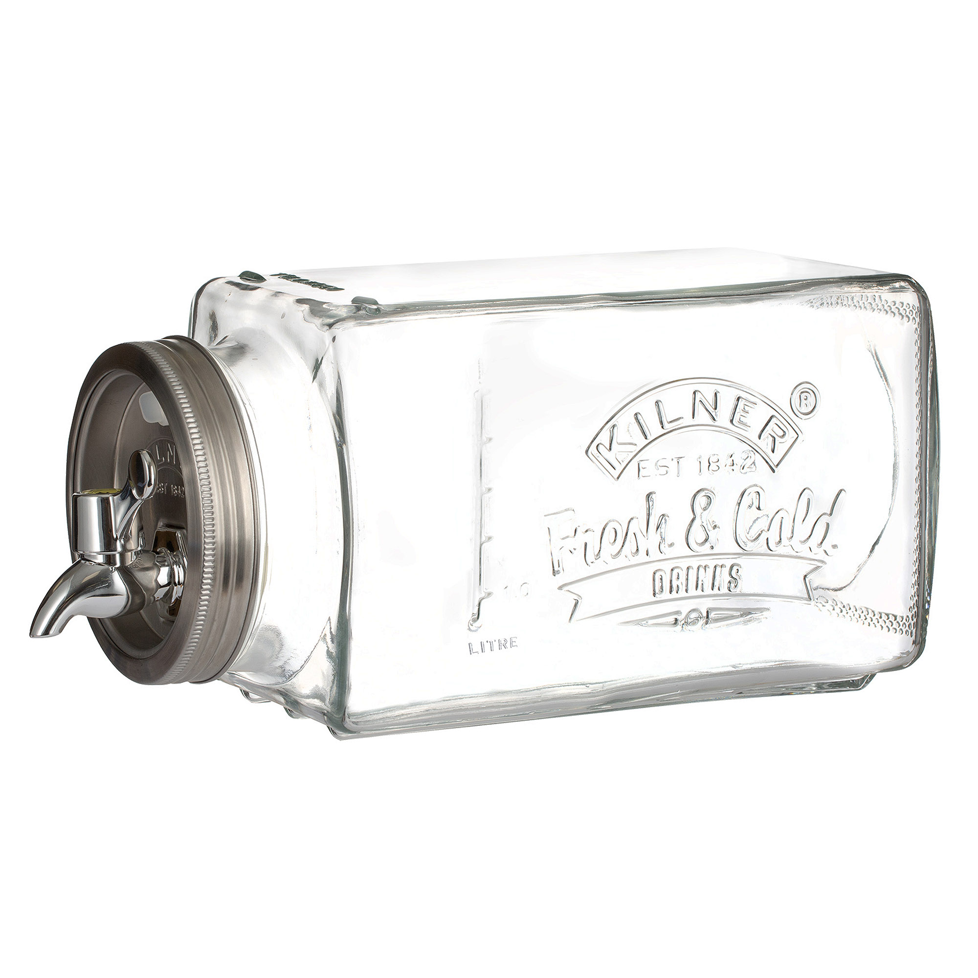 KILNER Getränkespender für den Kühlschrank 3 Liter aus Glas mit Zapfhahn