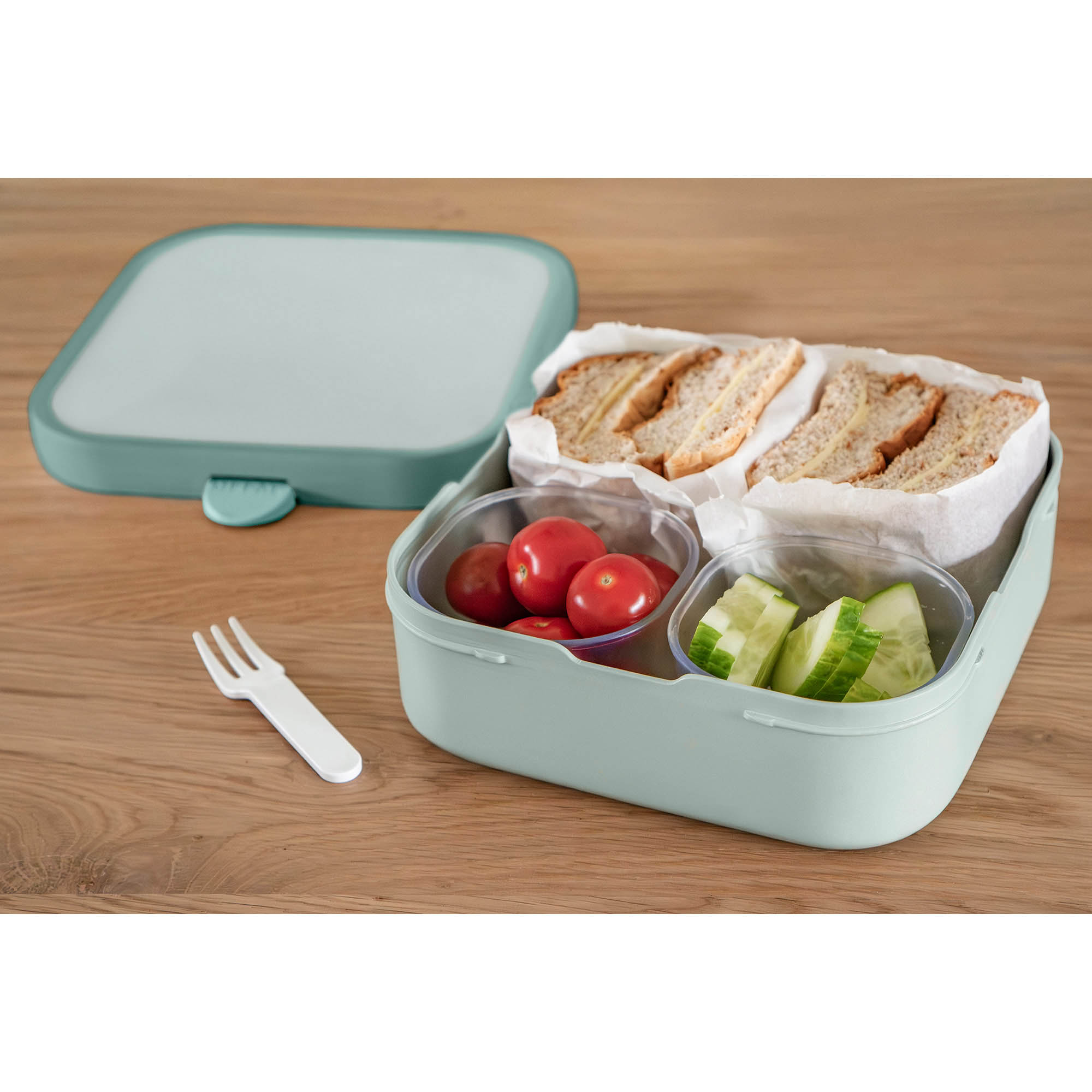 MEPAL CAMPUS Large Lunch Box, 1.3 litres, with 2 LITTLE DUTCH Forest Friends bento inserts