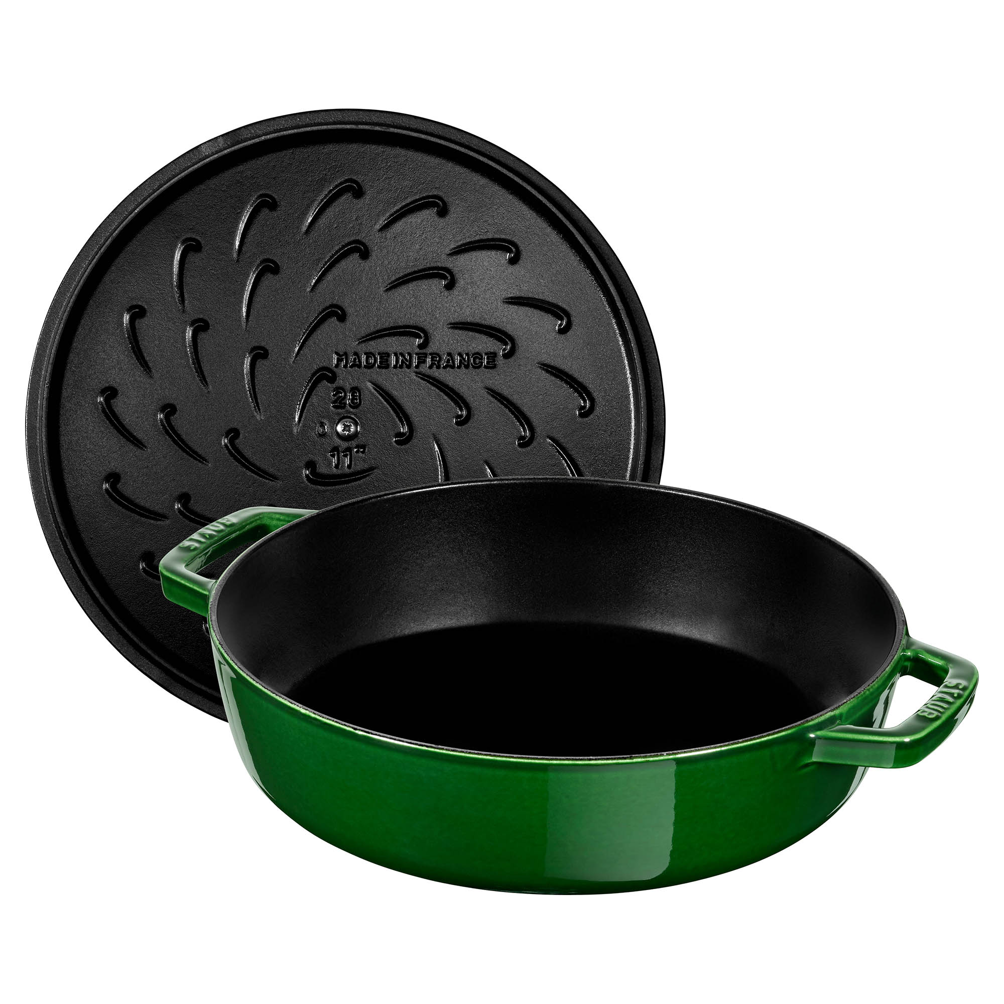 STAUB France roaster CHISTERA 28 cm 3.7 litre cast iron round basil green