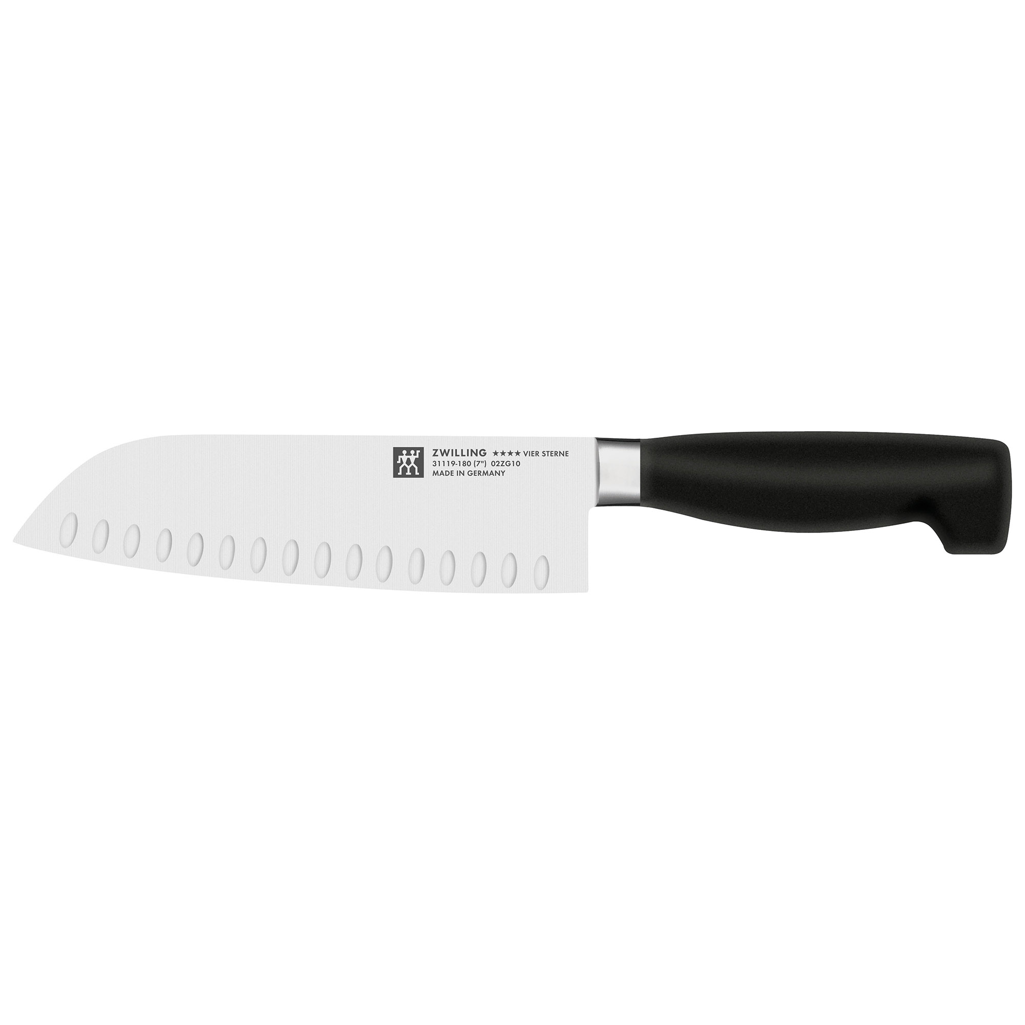 ZWILLING Messerserie VIER STERNE Santokumesser 18 cm mit Kullenschliff