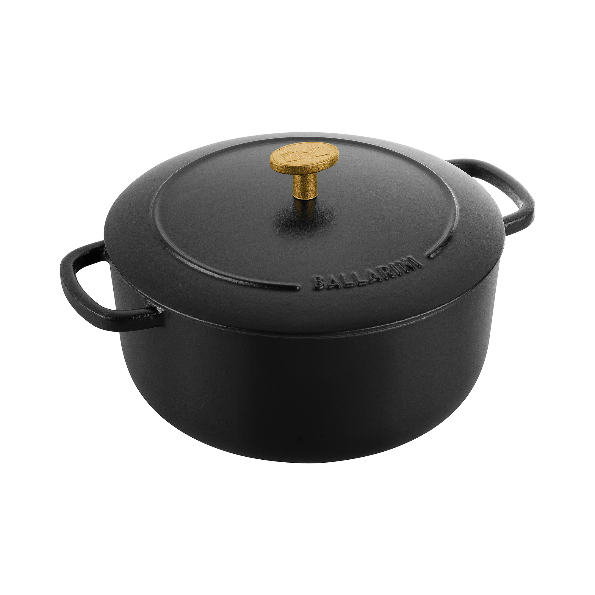 BALLARINI Cocotte BELLAMONTE 22 cm rund 3,0 Liter Bräter aus Gusseisen schwarz