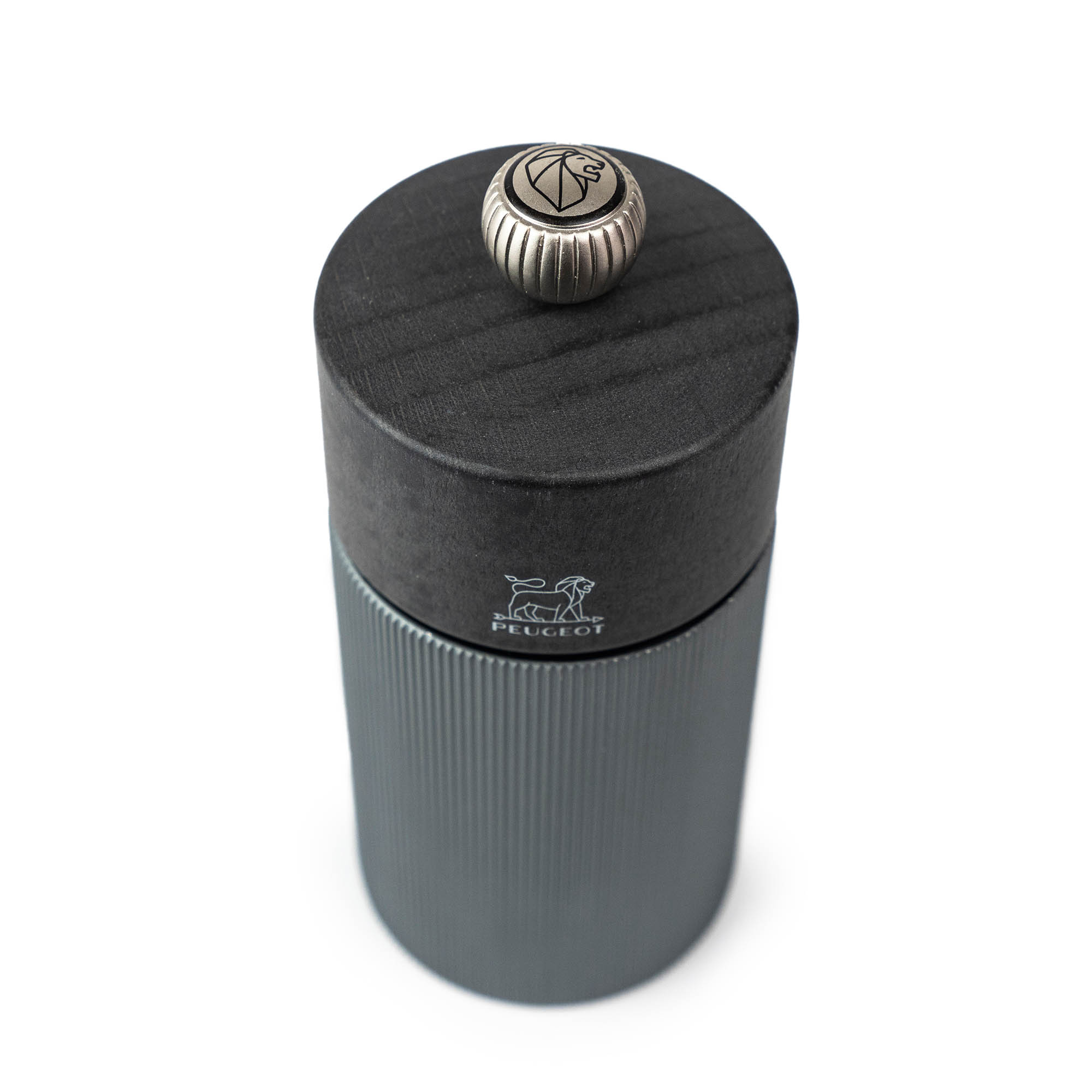 PEUGEOT LINE CARBONE Pepper Mill, 12 cm, aluminium and wood, anthracite
