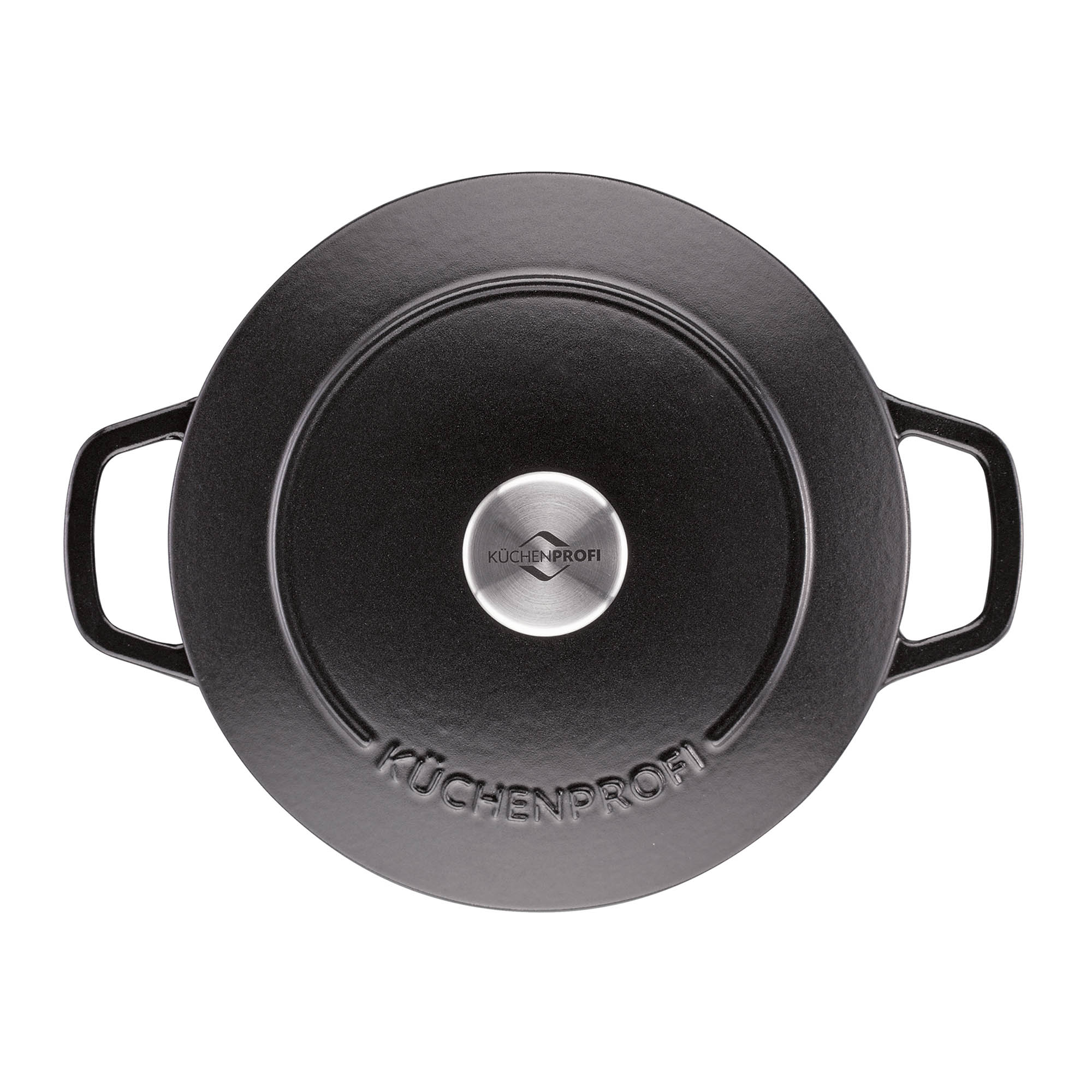 KÜCHENPROFI Bratentopf Bräter BRETAGNE 24 cm 4,2 Liter Gusseisen schwarz