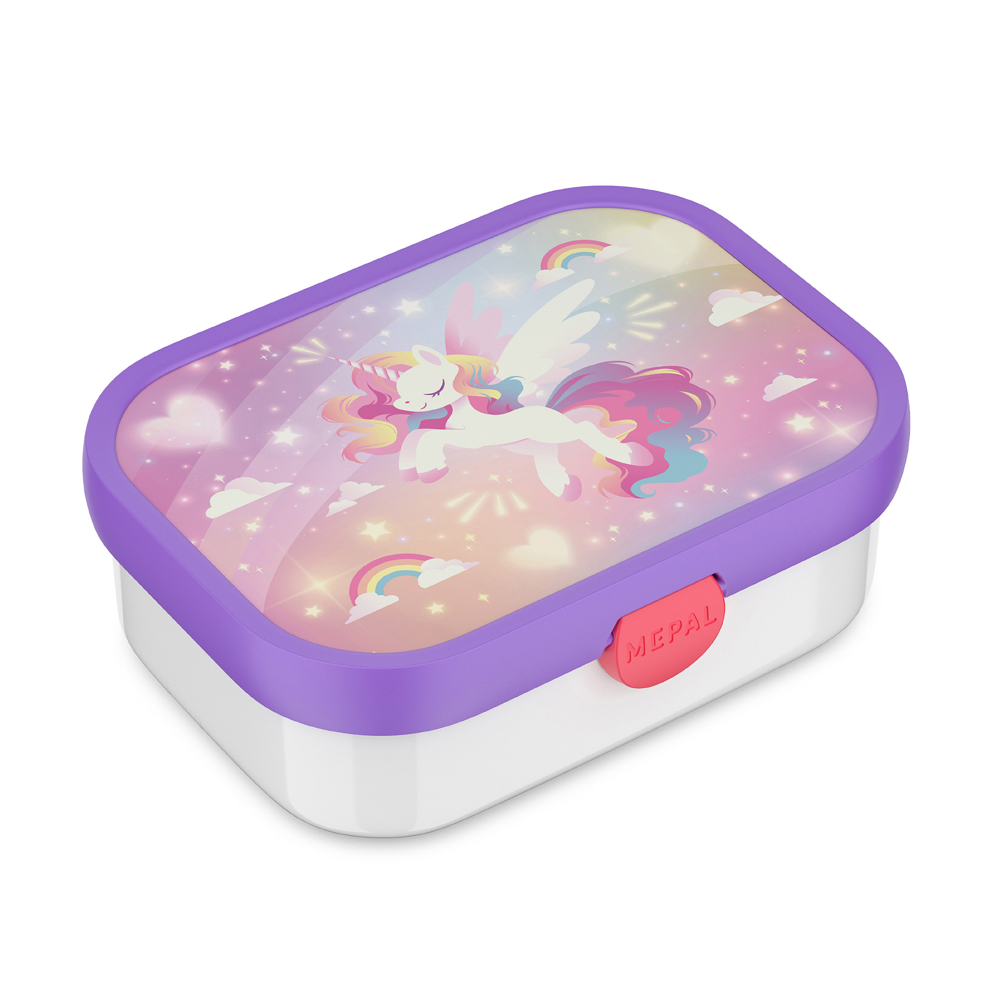 MEPAL Brotdose für Kinder CAMPUS mit Bento-Einsatz 0,75 Liter Motiv Unicorn Glow