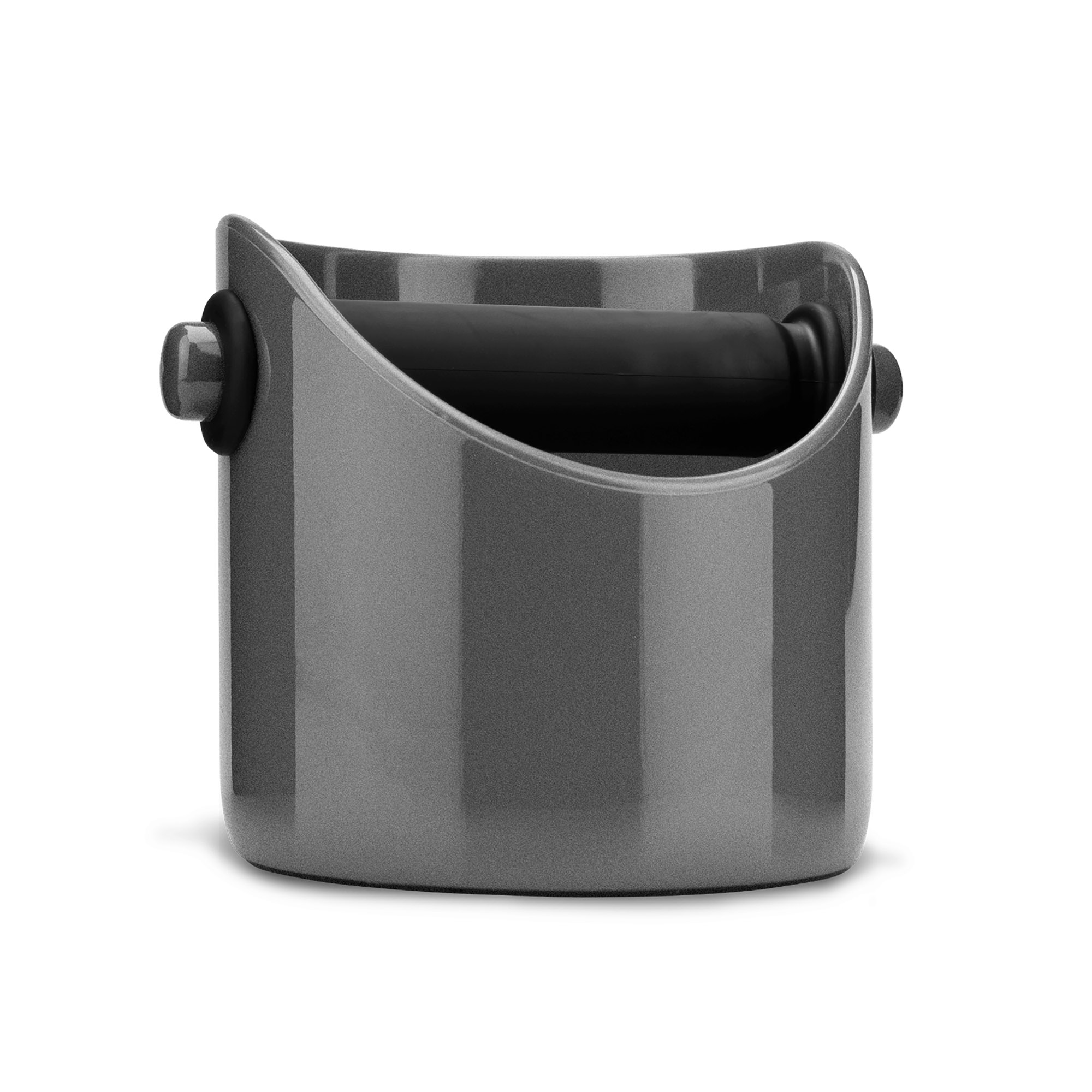 DREAMFARM Abklopfbehälter für Siebträger GRINDENSTEIN silbergrau