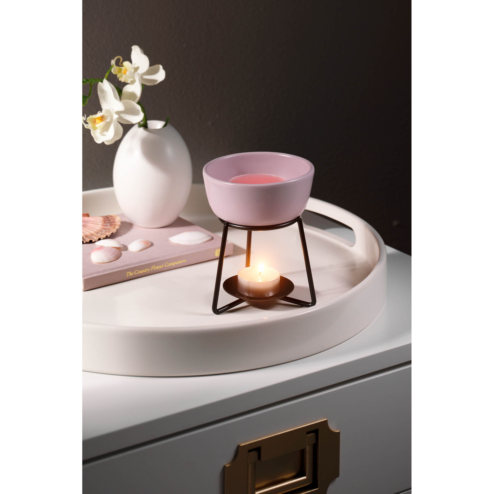 YANKEE CANDLE Melt Warmer PEBBLE Grey Lilac Duftlampe