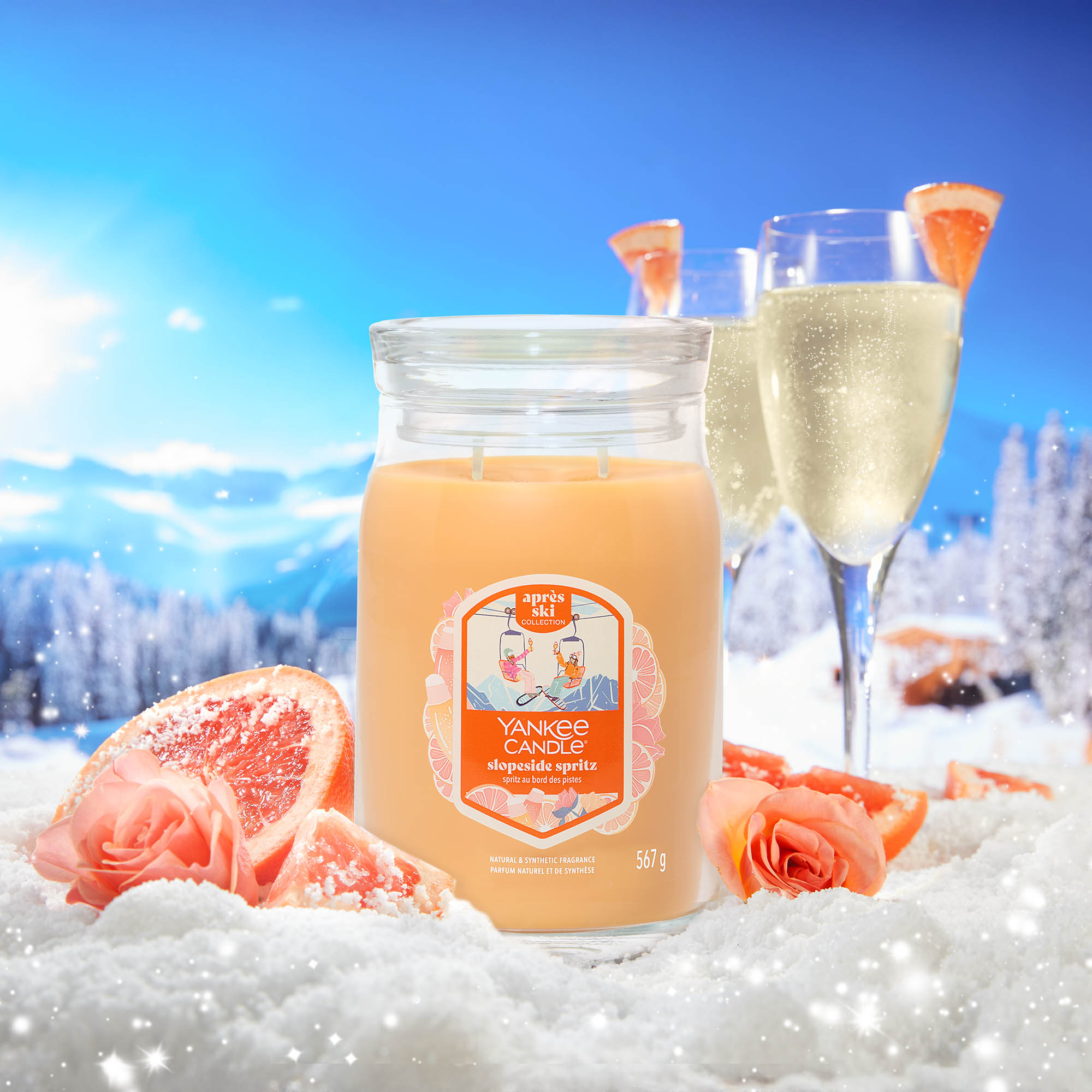 YANKEE CANDLE Große Signature Kerze SLOPESIDE SPRITZ 567 g Duftkerze