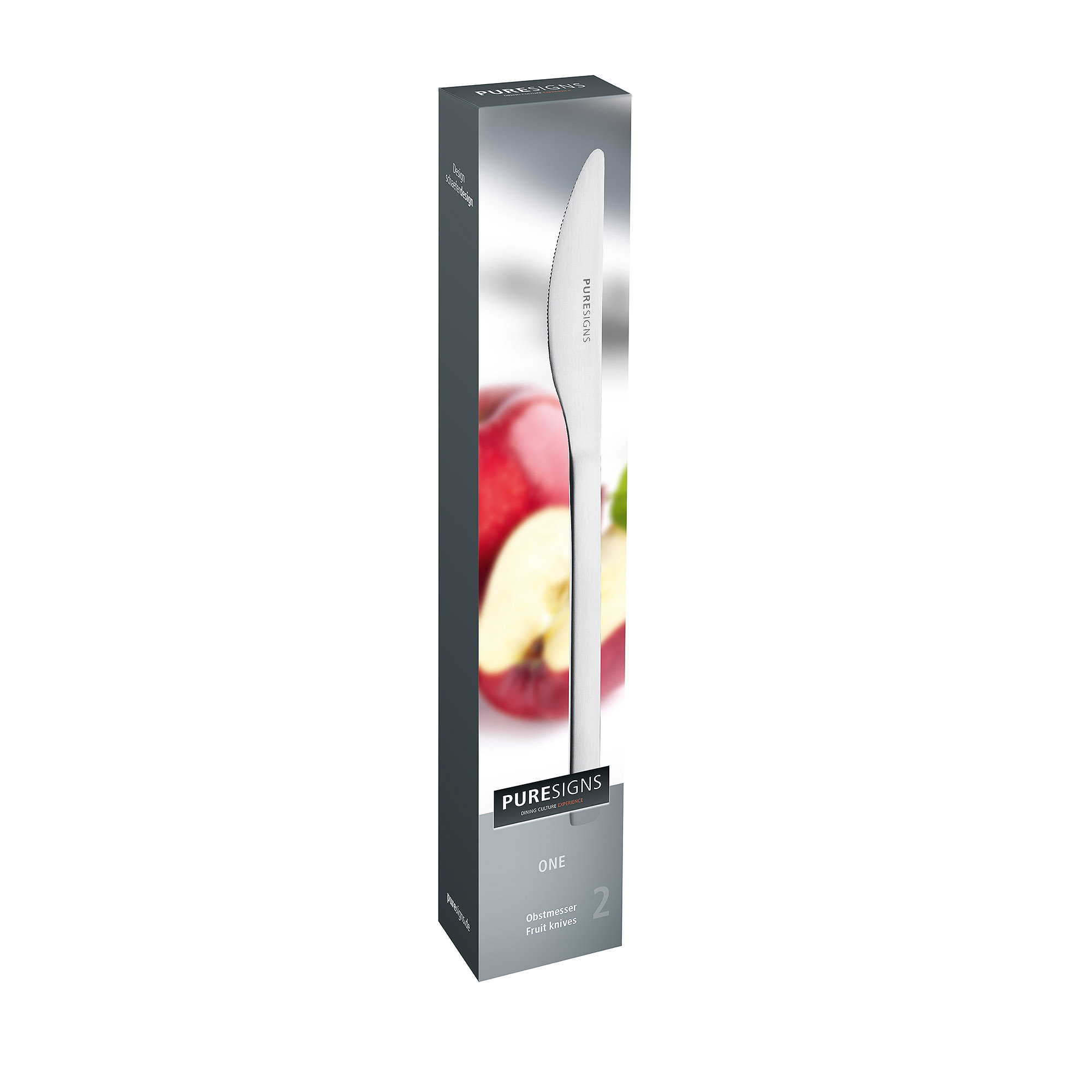 PURESIGNS Obstmesser ONE Extra mattiert 2 Stück
