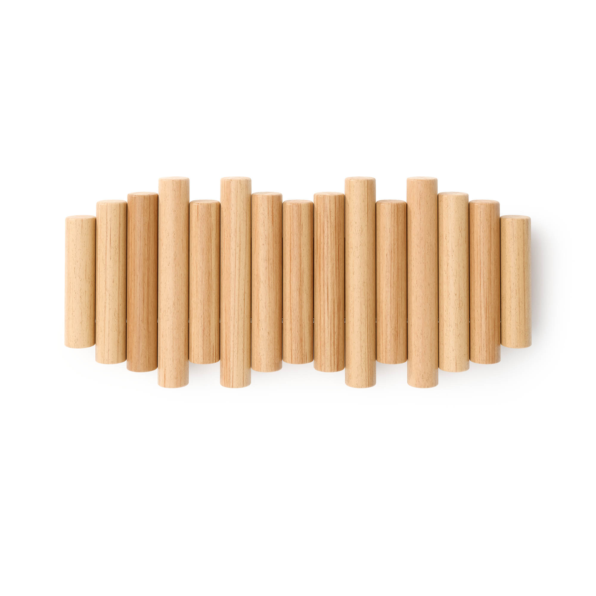 UMBRA wall coat rack PICKET with 5 folding hooks natural pine wood