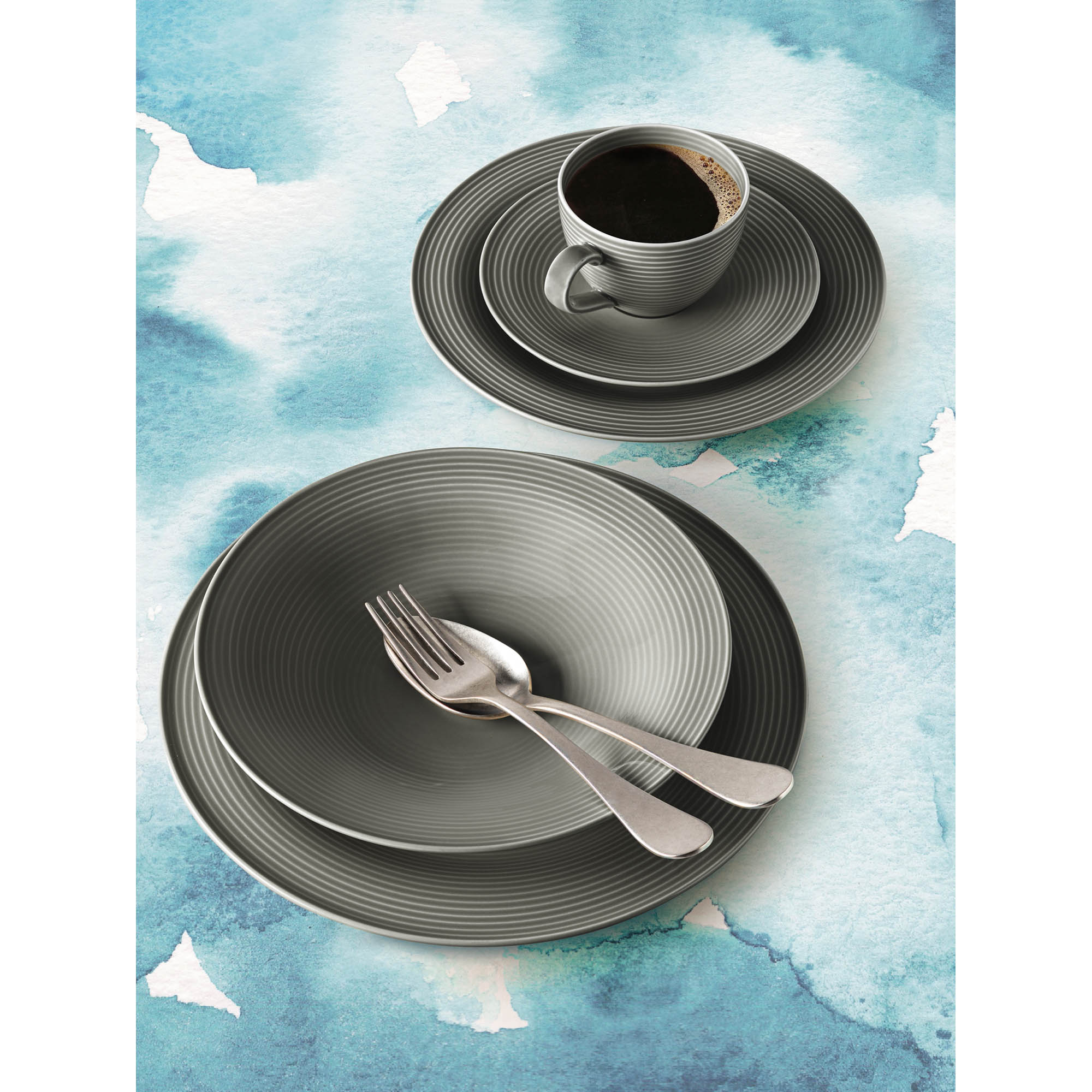 Seltmann Weiden BEAT color glaze 003 Tafelservice 12-teilig perlgrau
