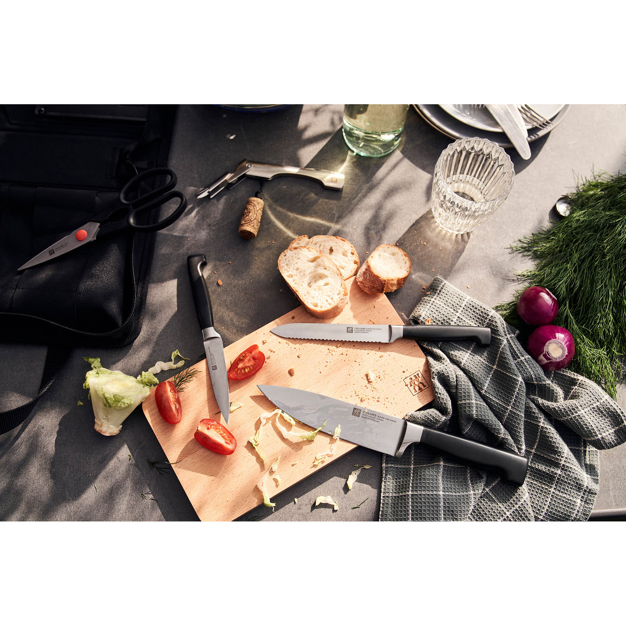 ZWILLING Reiseset Messertasche bestückt VIER STERNE 7 teilig schwarz