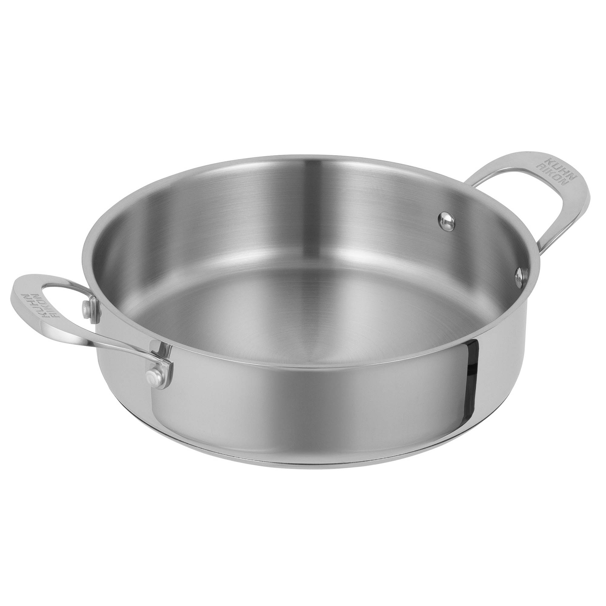 KUHN RIKON Servierpfanne ALLROUND unbeschichtet mit Glasdeckel 28 cm INDUKTION