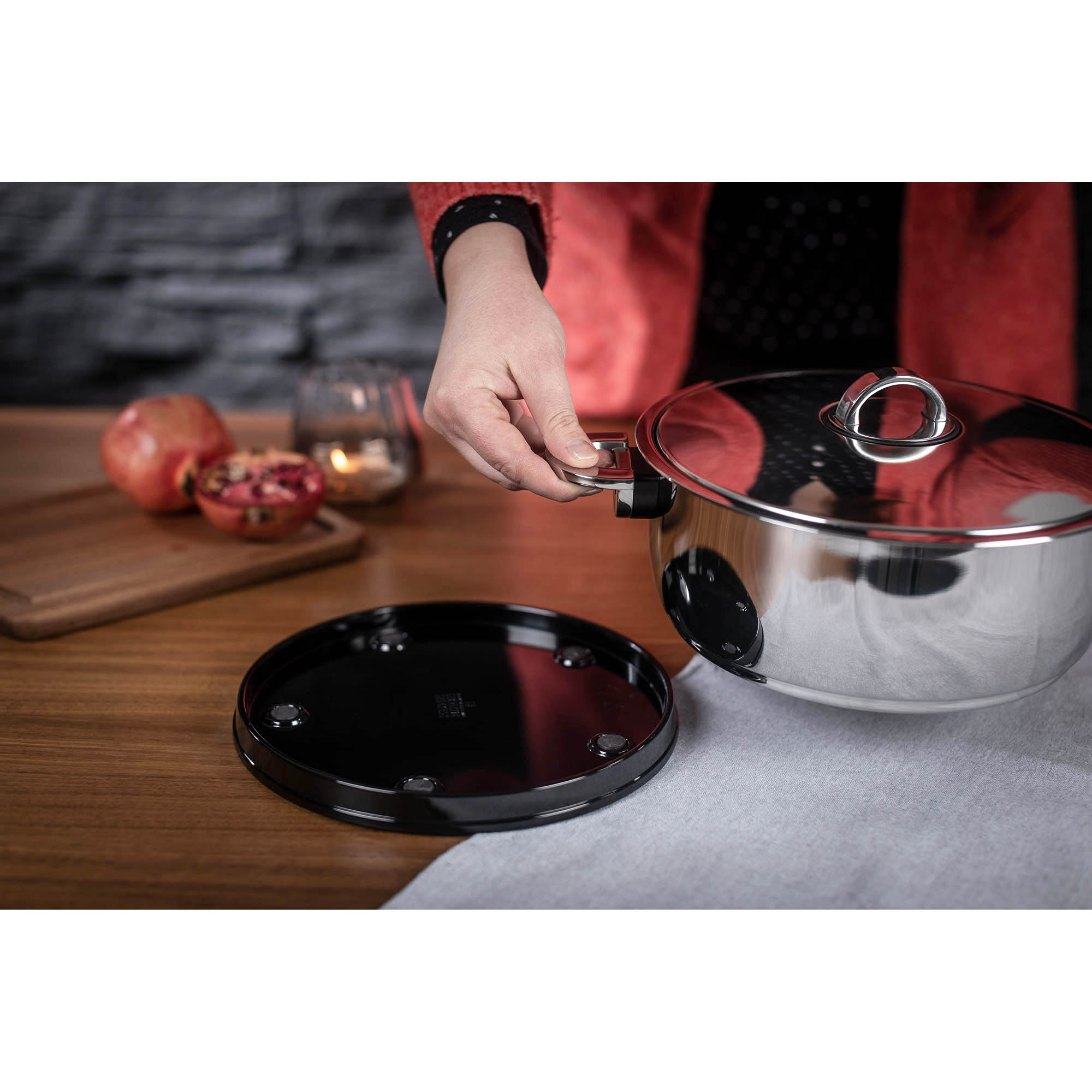 KUHN RIKON Thermal cooking pot set DUROTHERM PRO BLACK 1 litre + 2 litres + 3 litres