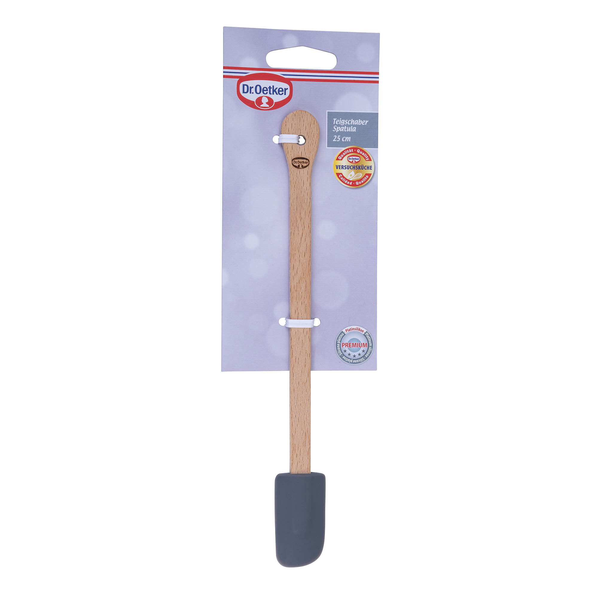 DR.OETKER Teigschaber aus Platinsilikon mit Holzgriff 25 cm