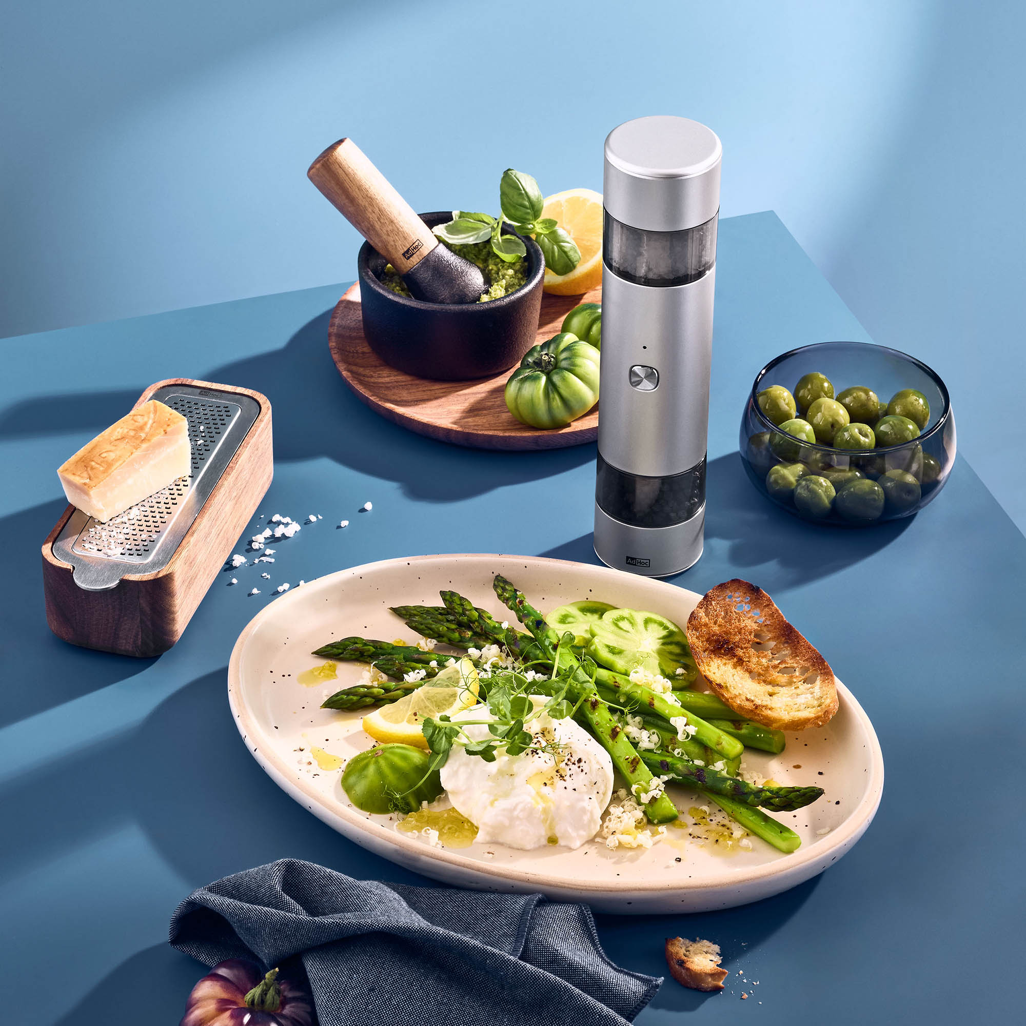 AdHoc Elektrische Pfeffer- / Salz-Doppelmühle i.MILL DUO 23,5 cm Edelstahl mattiert