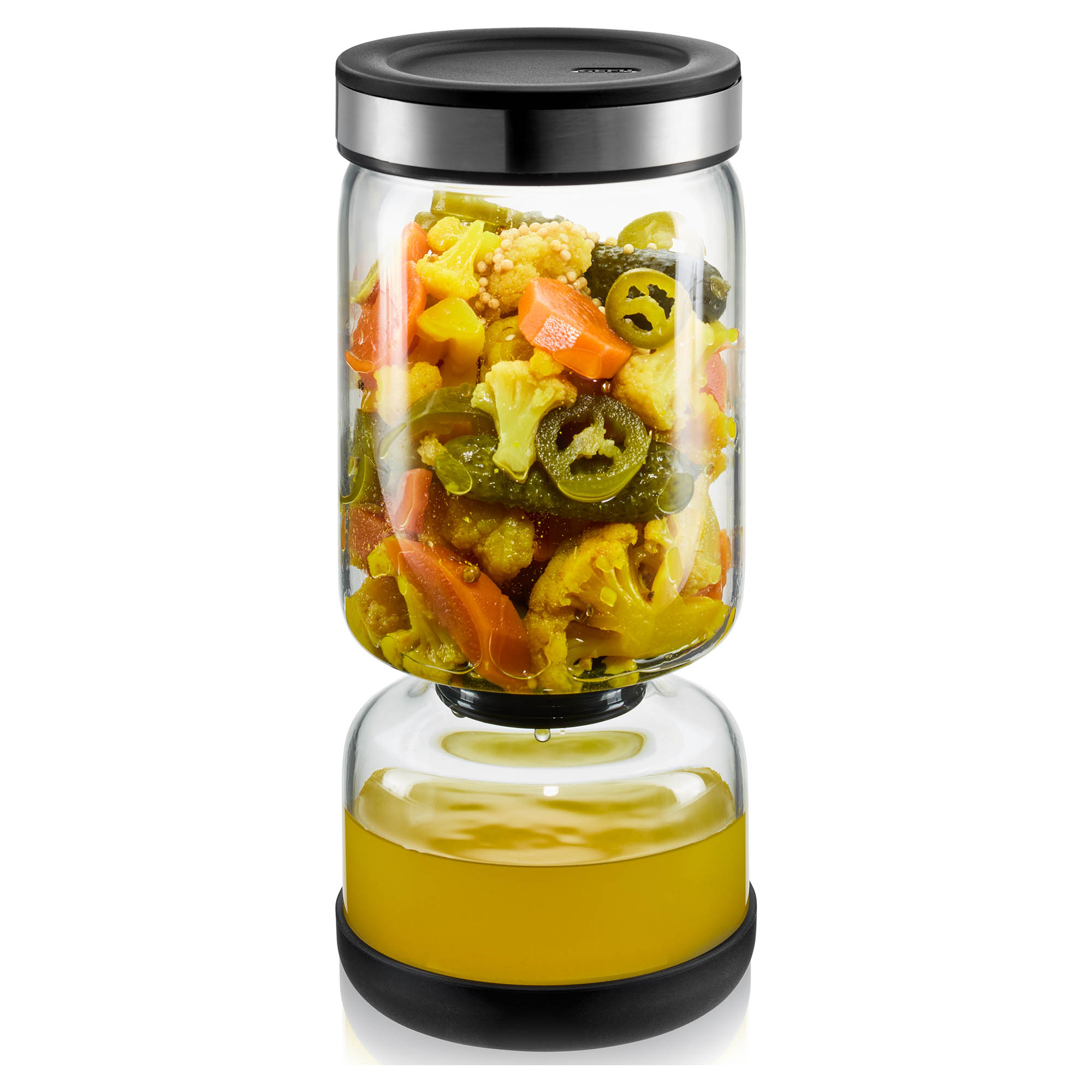GEFU Abtropfglas LAVINA mit Zwei-Kammer-System 1,3 Liter