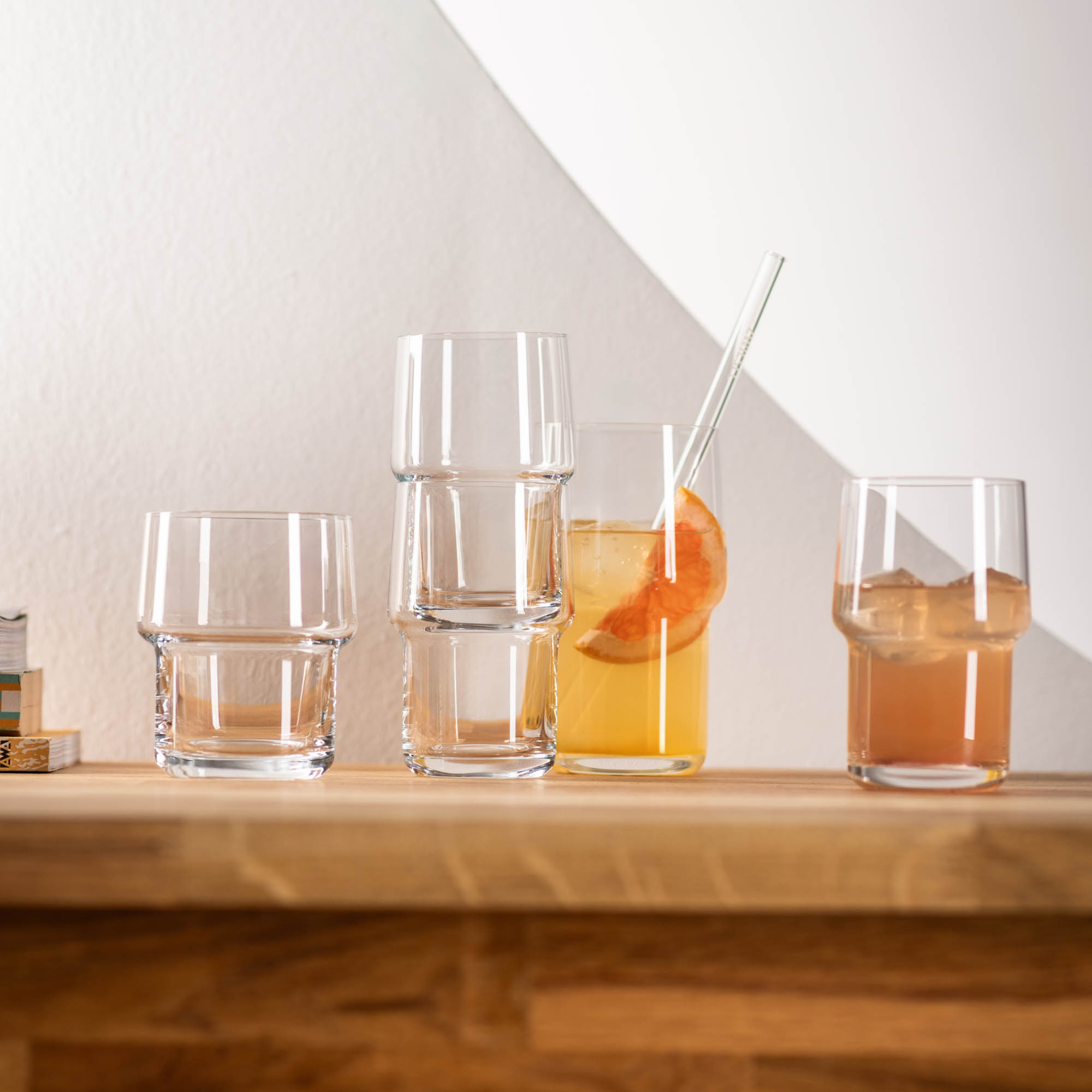 ZWIESEL GLAS Serie CLICK Longdrinkglas Bierglas stapelbar 4 Stück je 476 ml