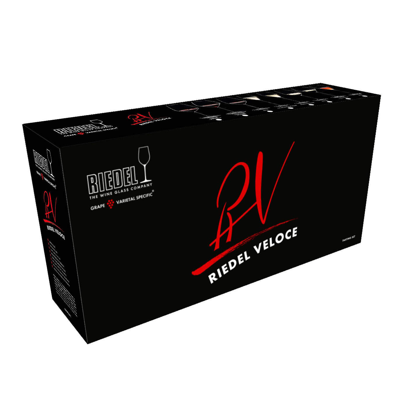 RIEDEL Serie VELOCE Tasting Set mit 4 sortenspezifischen Gläsern