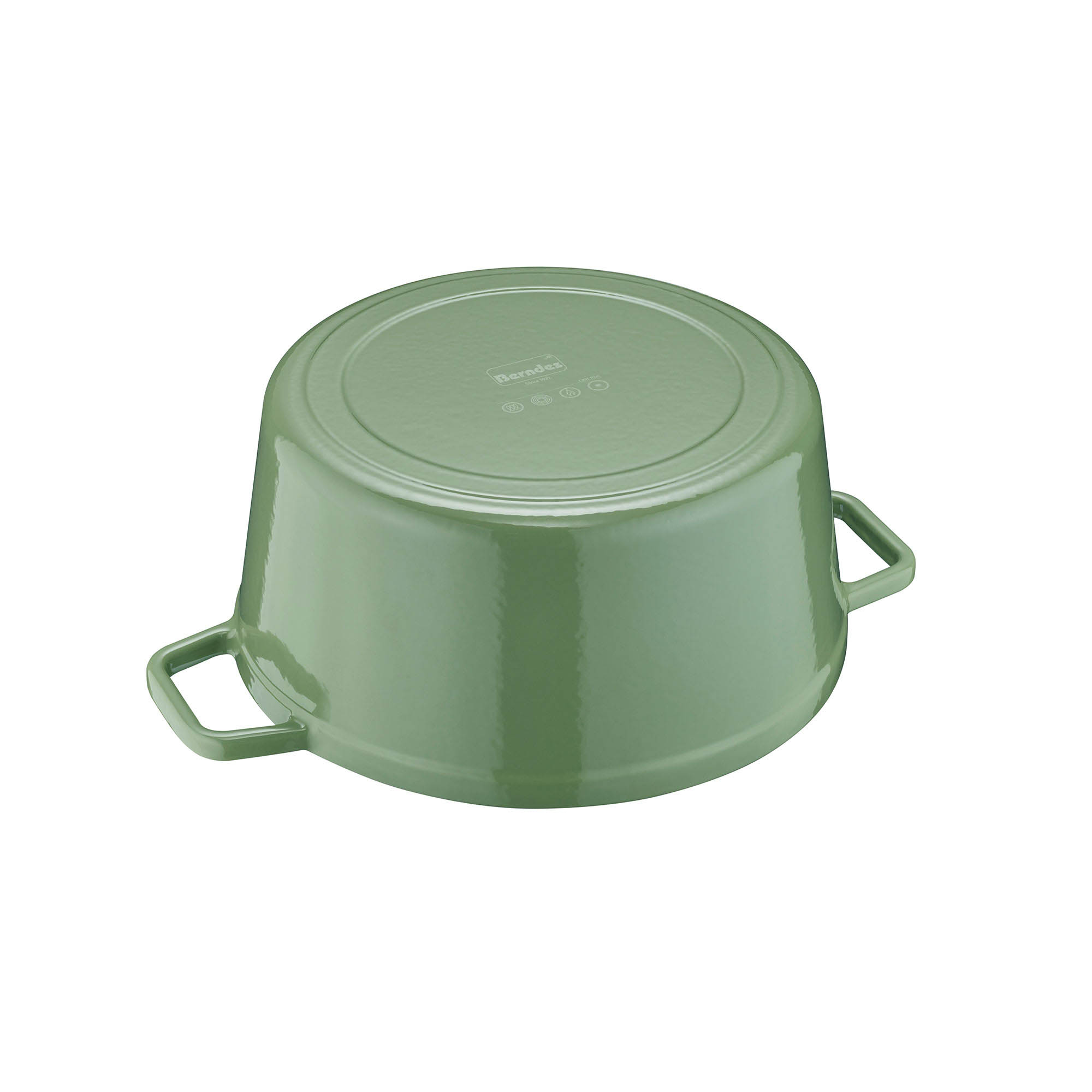 BERNDES Cocotte casserole B.IRON cast iron round 26 cm 5 litres sage green INDUCTION