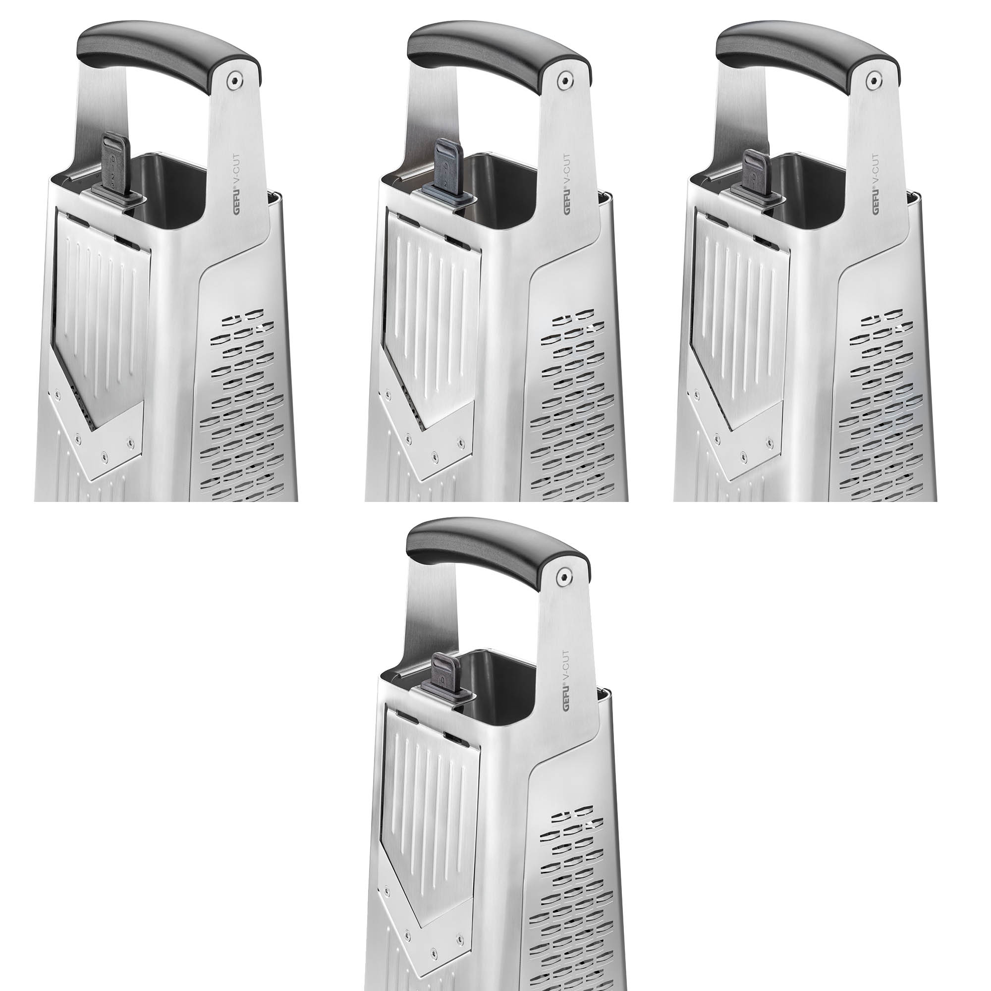 GEFU Vierkantreibe V-CUT mit verstellbarem Hobel und Auffangdeckel