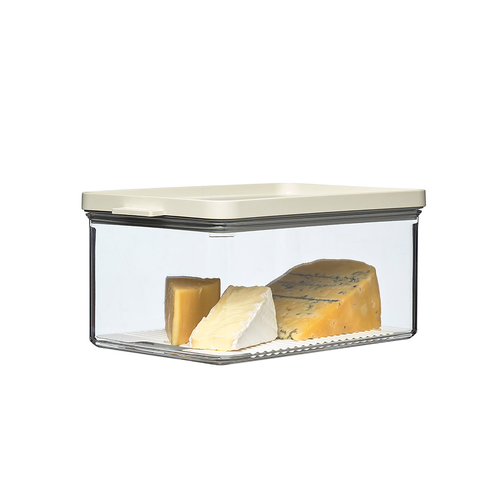 MEPAL OMNIA Cheese Storage Container, 2.0 litres, transparent, lid in Nordic white