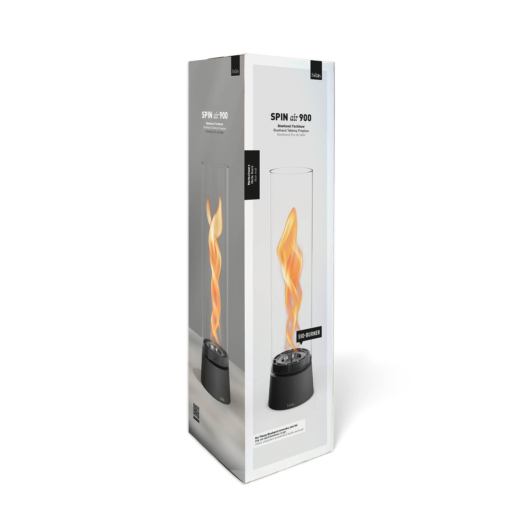 HÖFATS Tischfeuer SPIN air 900 mit Bio-Burner mattschwarz