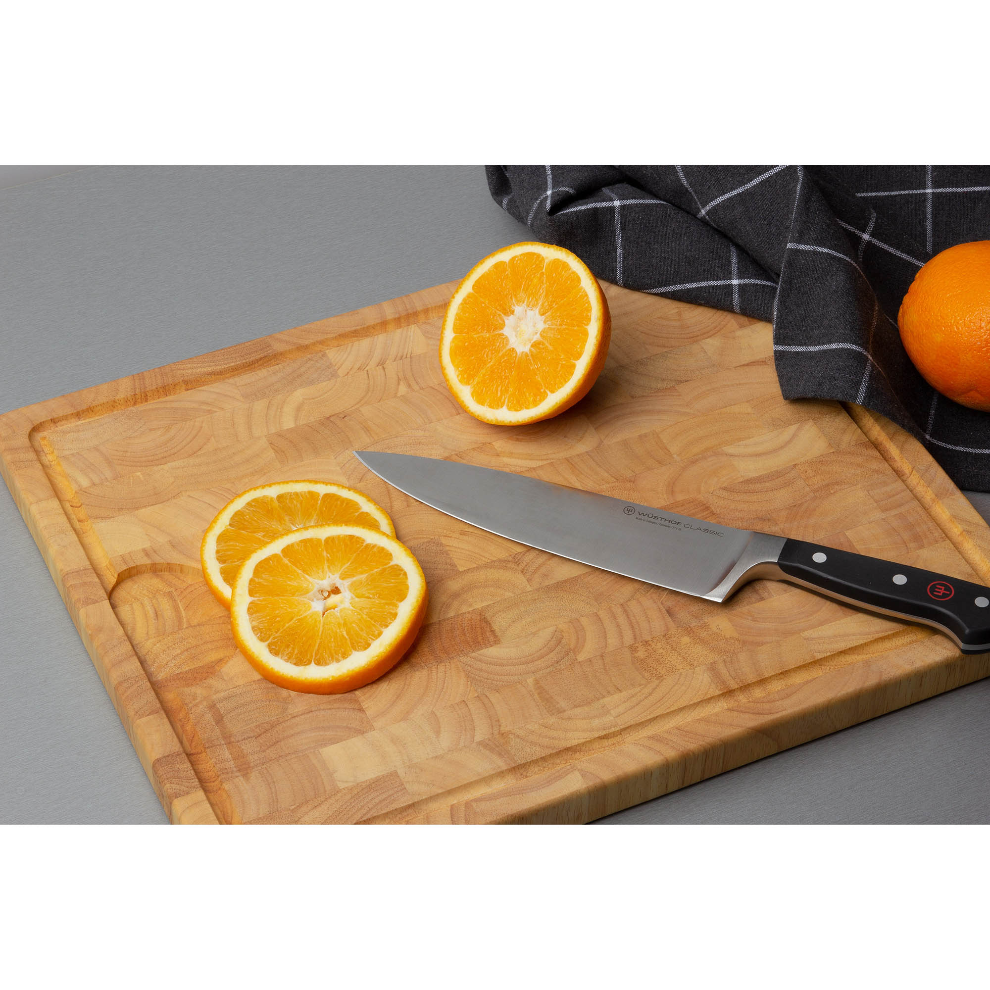 CONTINENTA carving board / chopping board 42 x 34 x 2.7 cm rubberwood end grain
