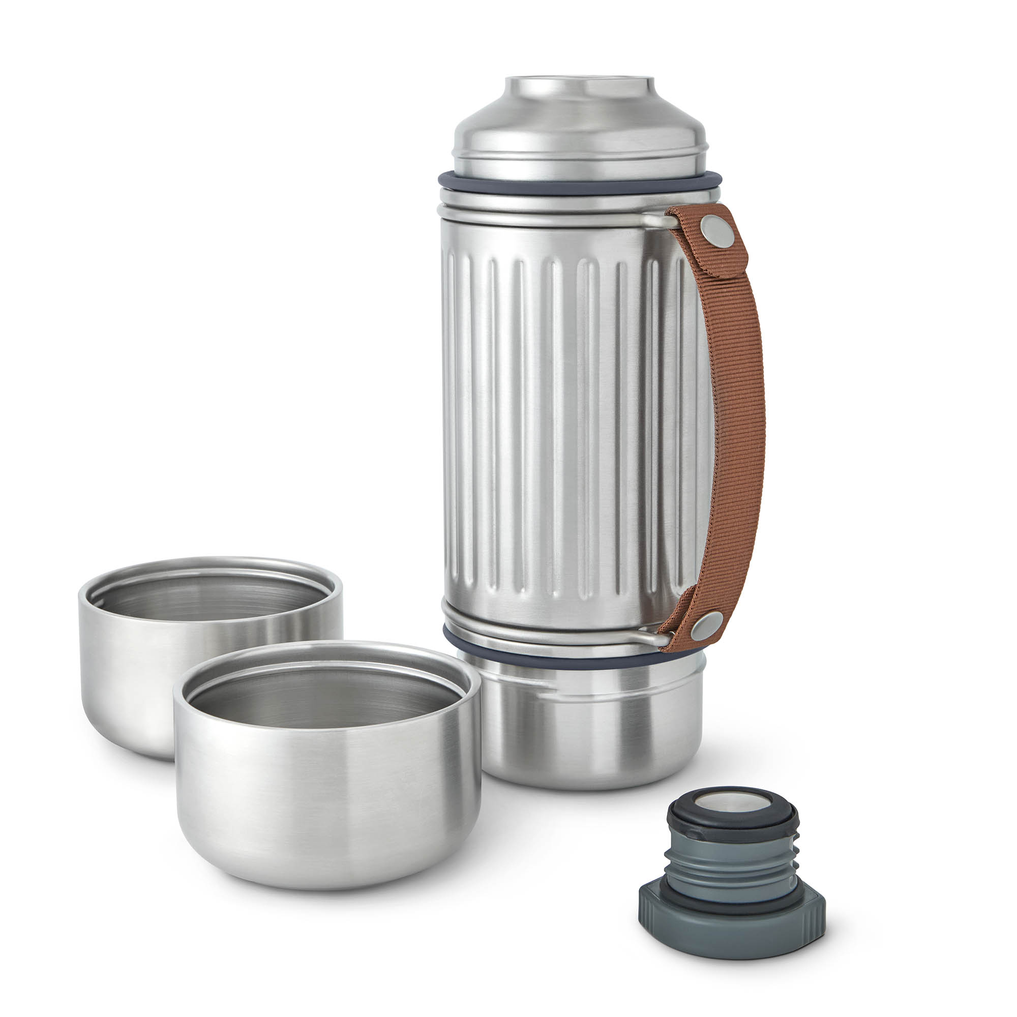 BLACK+BLUM EXPLORER FLASK DUO 1-litre stainless steel insulated bottle with 2 drinking cups
