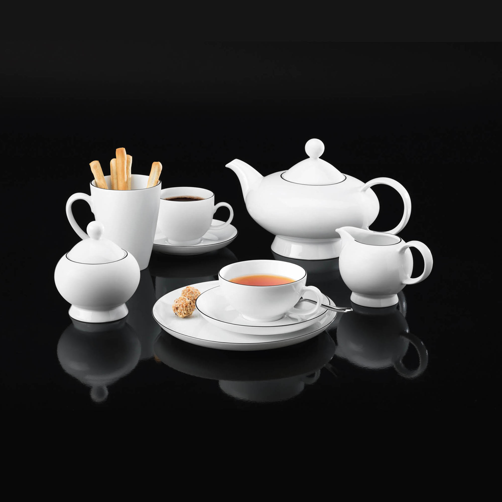 Seltmann Weiden LIDO Black Line 10826 Milchkännchen für 6 Personen