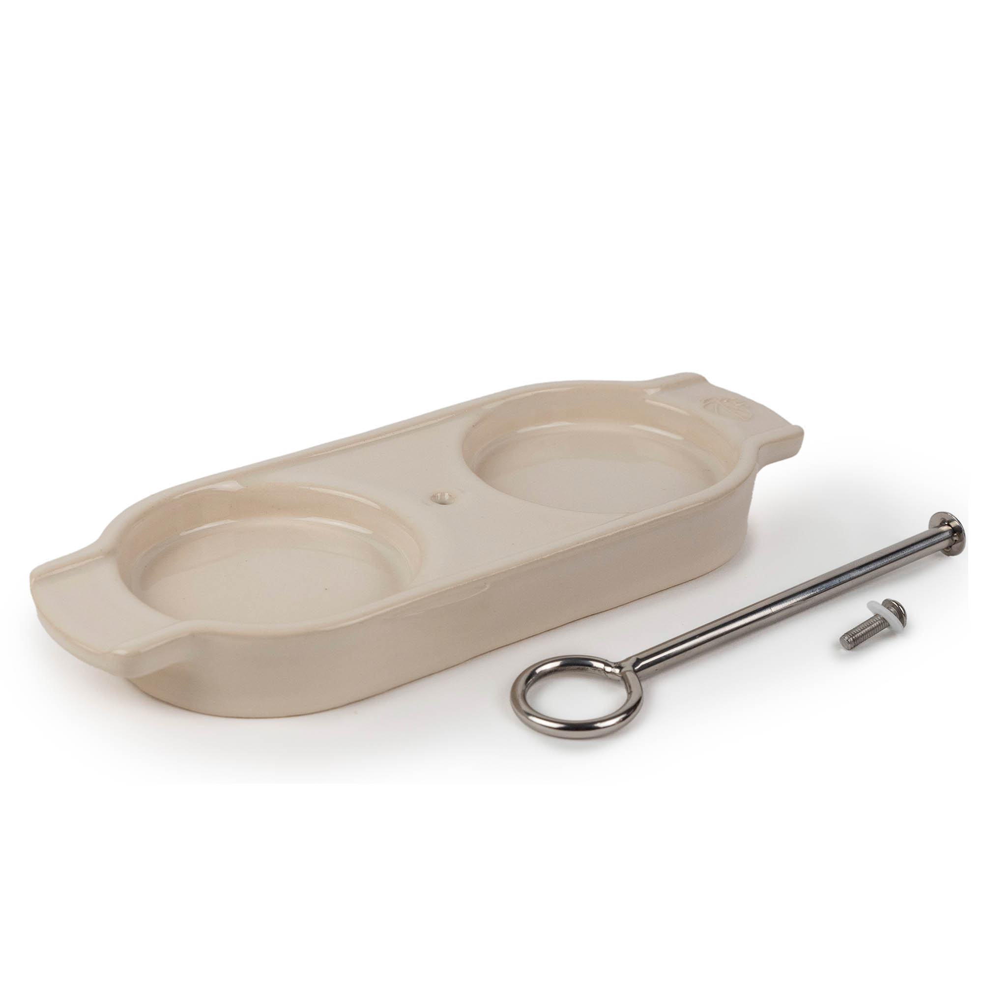 PEUGEOT mill coaster for 2 mills LINEA ceramic ecru with stainless steel handle