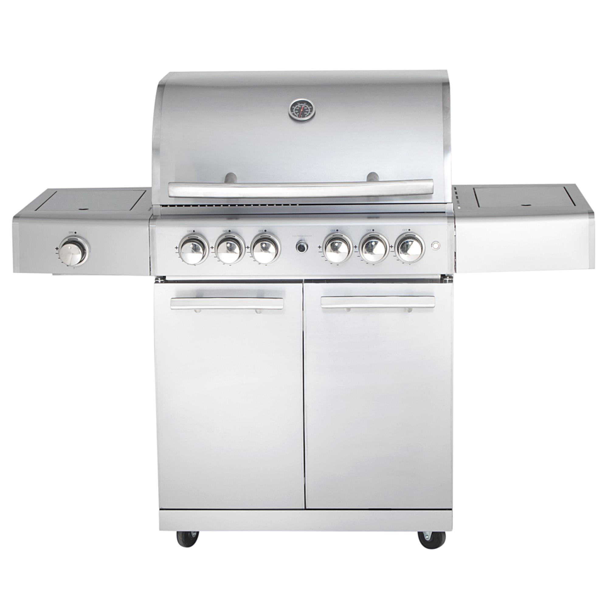 ALLGRILL Gasgrill CHEF L Edelstahl mit Steakzone, Backburner und Air System