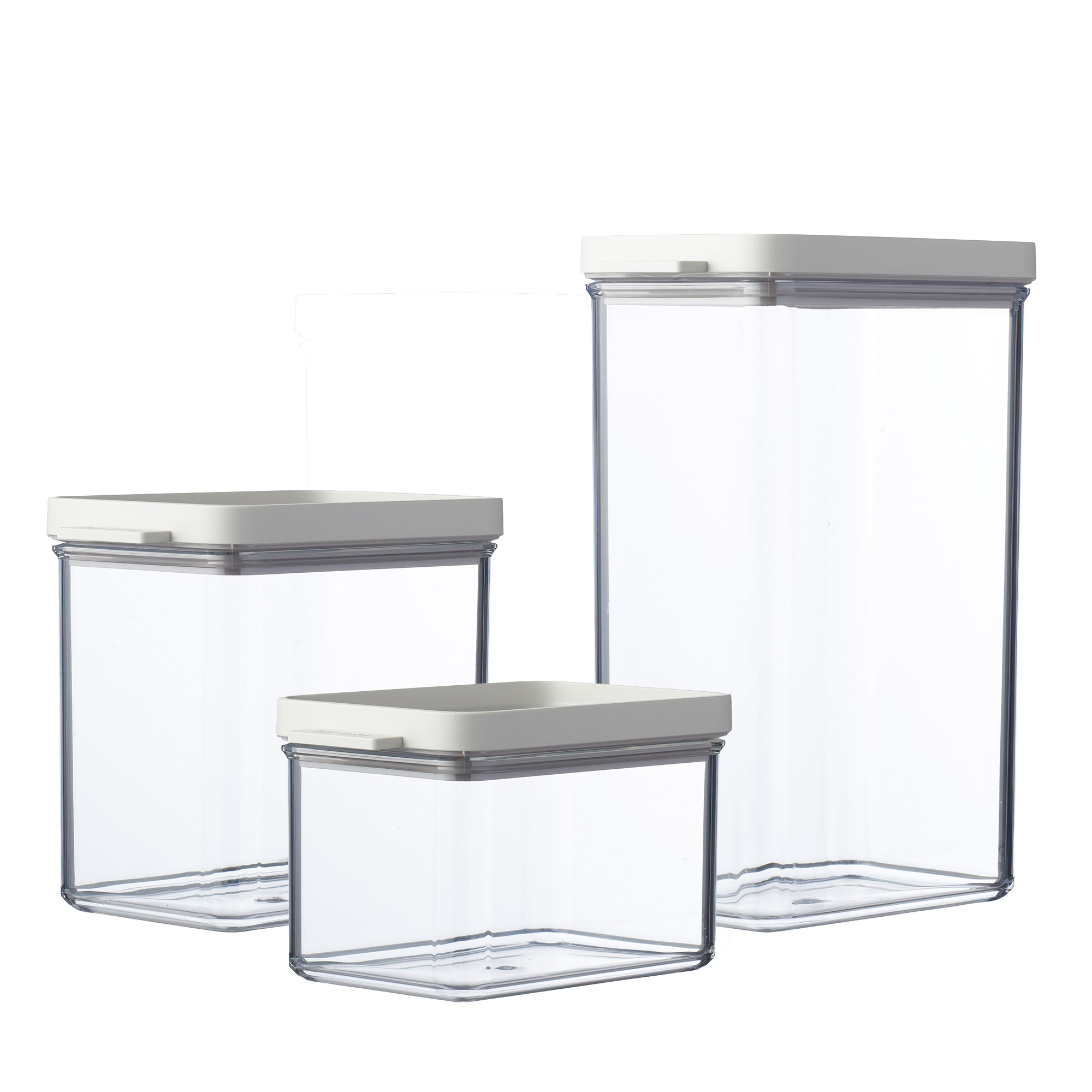 MEPAL Vorratsdosen Set OMNIA 3-teilig transparent Deckel nordic white