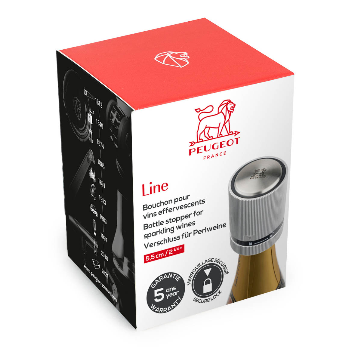 PEUGEOT Champagne stopper Bottle stopper LINE Light aluminium