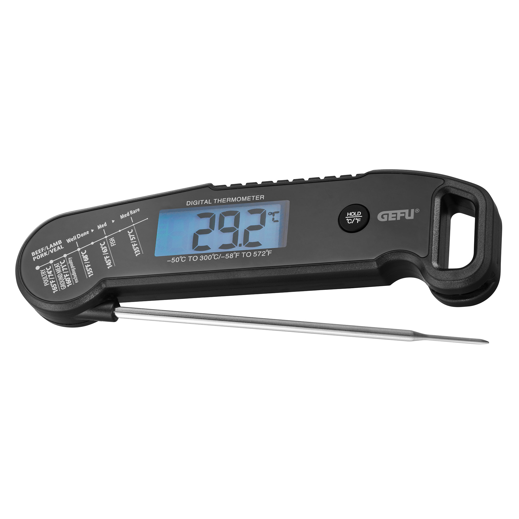 GEFU Klappbares digitales Bratenthermometer AUREMA Grillthermometer