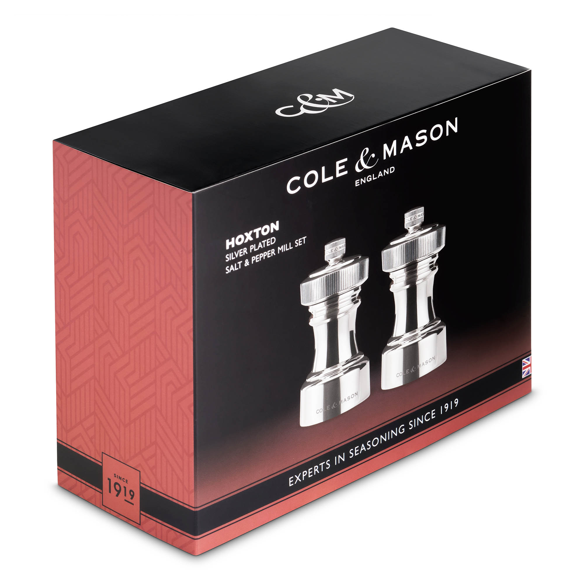 COLE & MASON gift set salt mill and pepper mill HOXTON 10.4 cm silver-plated