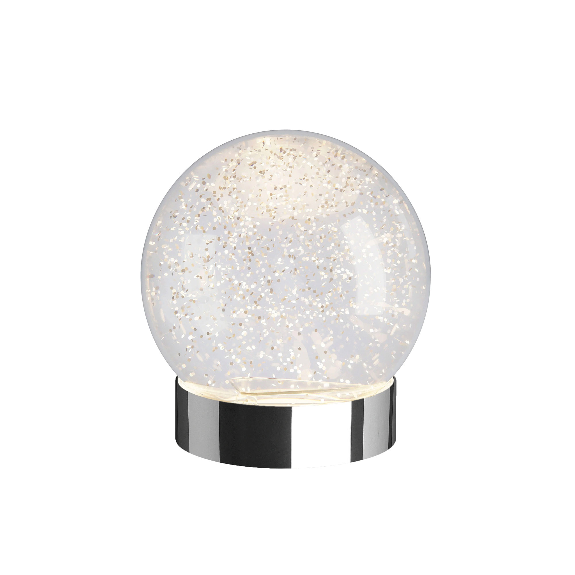 SOMPEX LED-Tischleuchte GLAMOR BAUBLE 13 cm silber Dekoleuchte mit beweglichem Glitter
