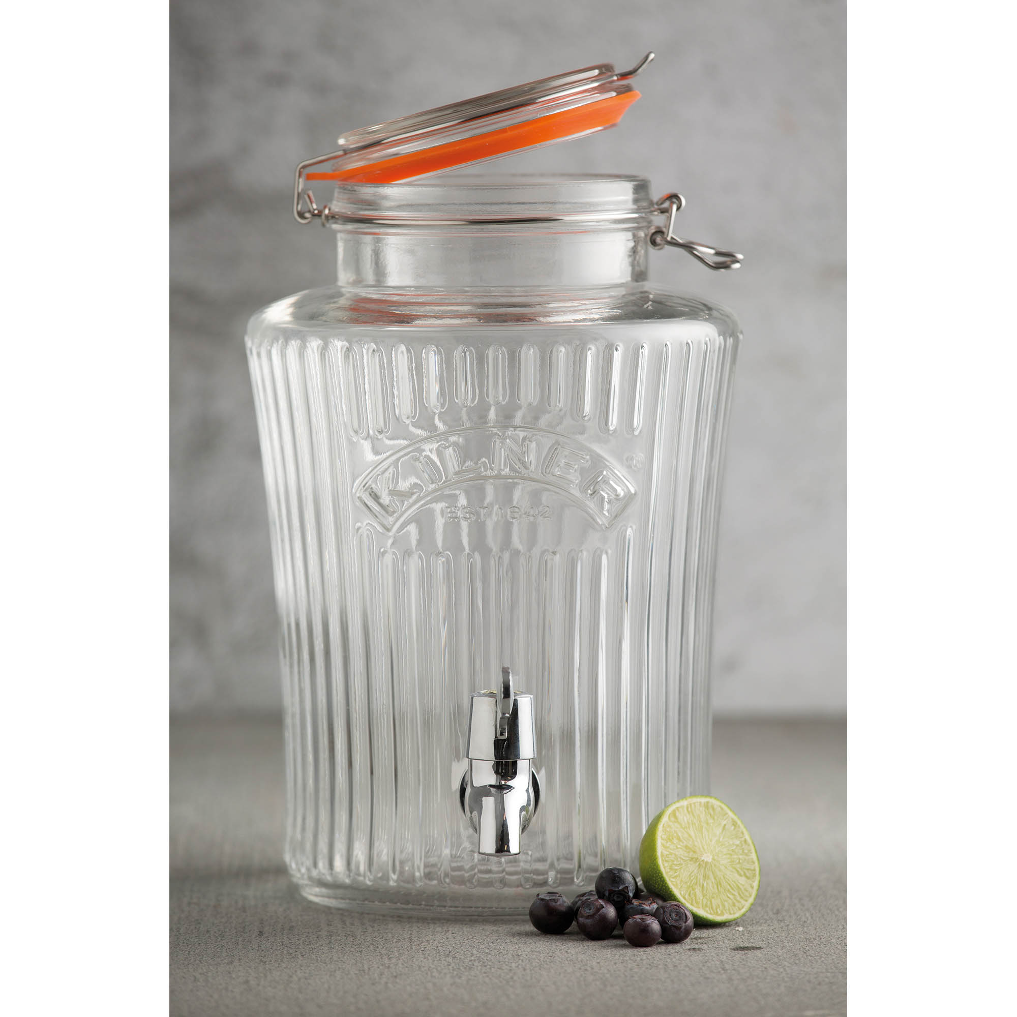 KILNER Getränkespender VINTAGE 5 Liter mit Bügelverschlussdeckel und Zapfhahn