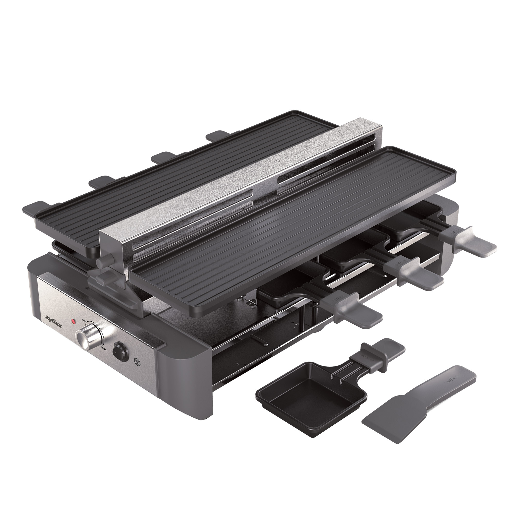 ZYLISS Raclette-Grill VENTI für 8 Personen mit 2 Grillplatten und Abluftabzug