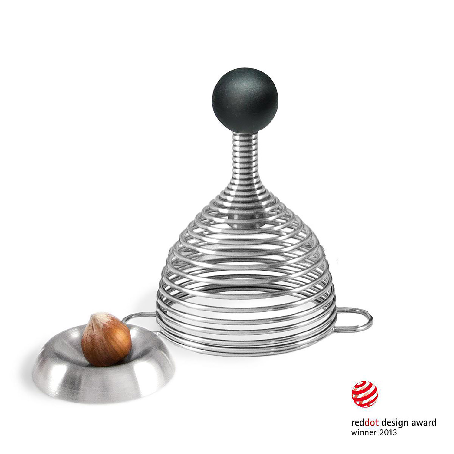 TAKE2 Nussknacker NAOMI aus Edelstahl mit schwarzer Silikonkugel