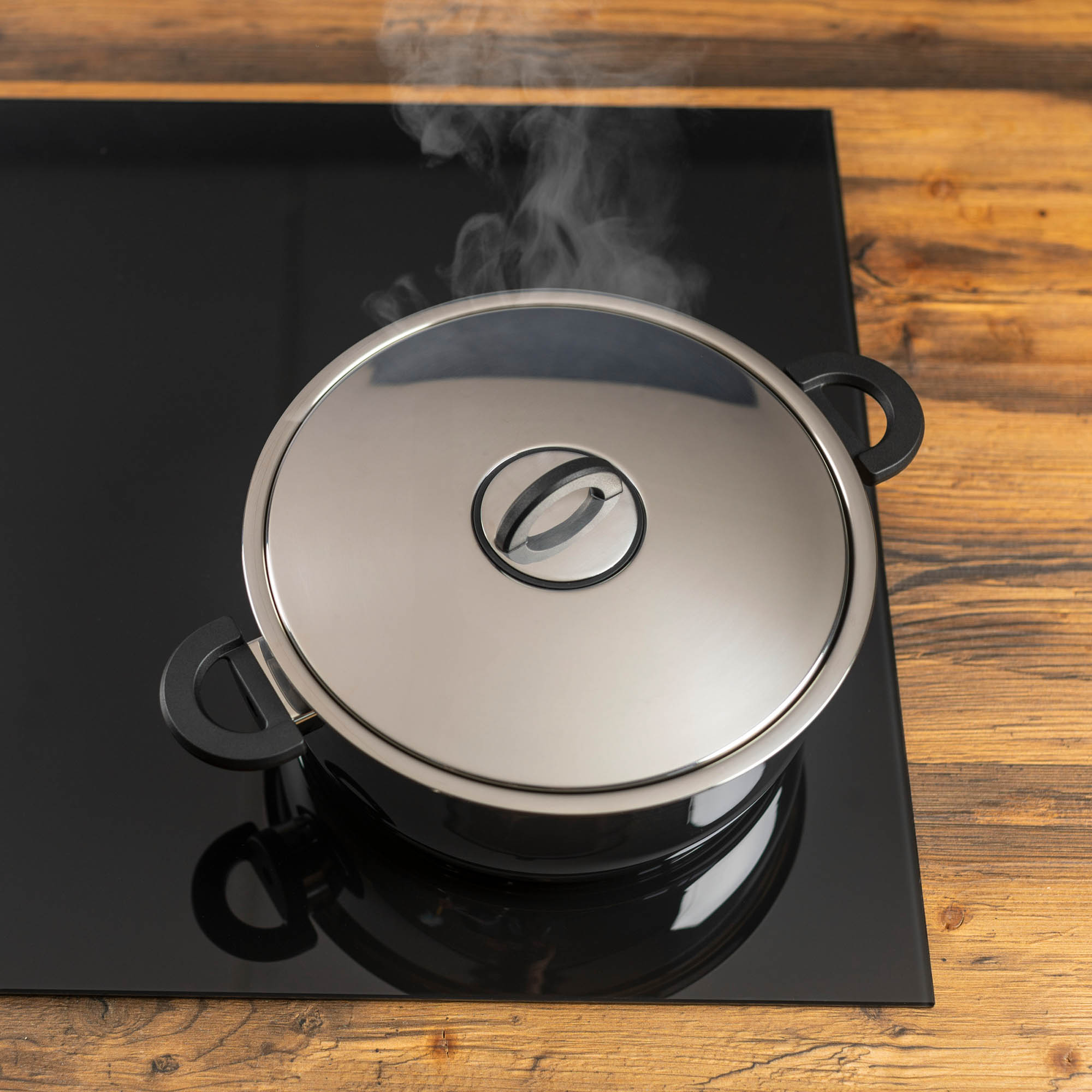 KUHN RIKON Thermal cooking pot set DUROTHERM PRO BLACK 1 litre + 2 litres + 3 litres