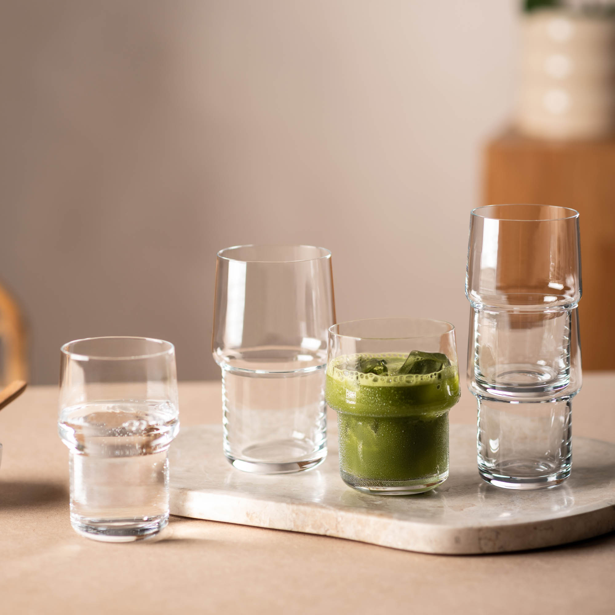 ZWIESEL GLAS Serie CLICK Longdrinkglas Bierglas stapelbar 4 Stück je 476 ml