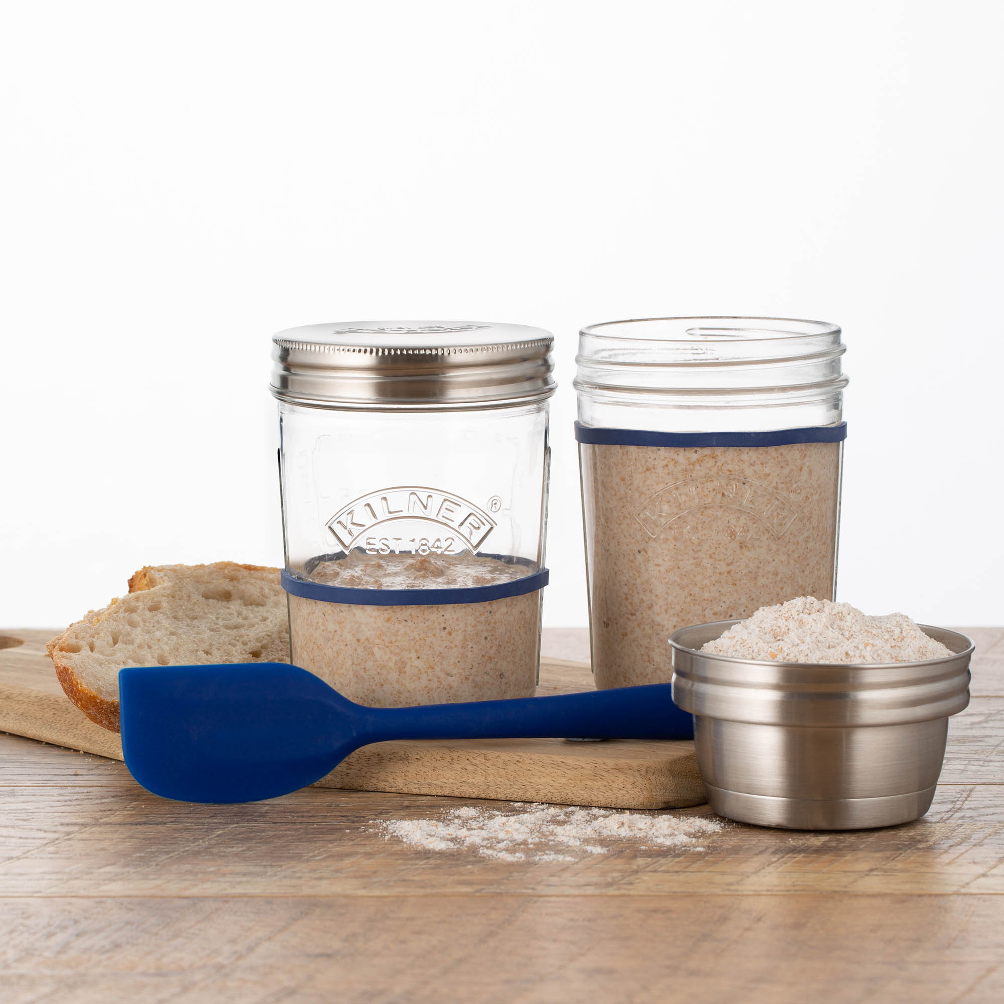 KILNER Sauerteig-Starter-Set mit 2 Gläsern je 0,35 Liter