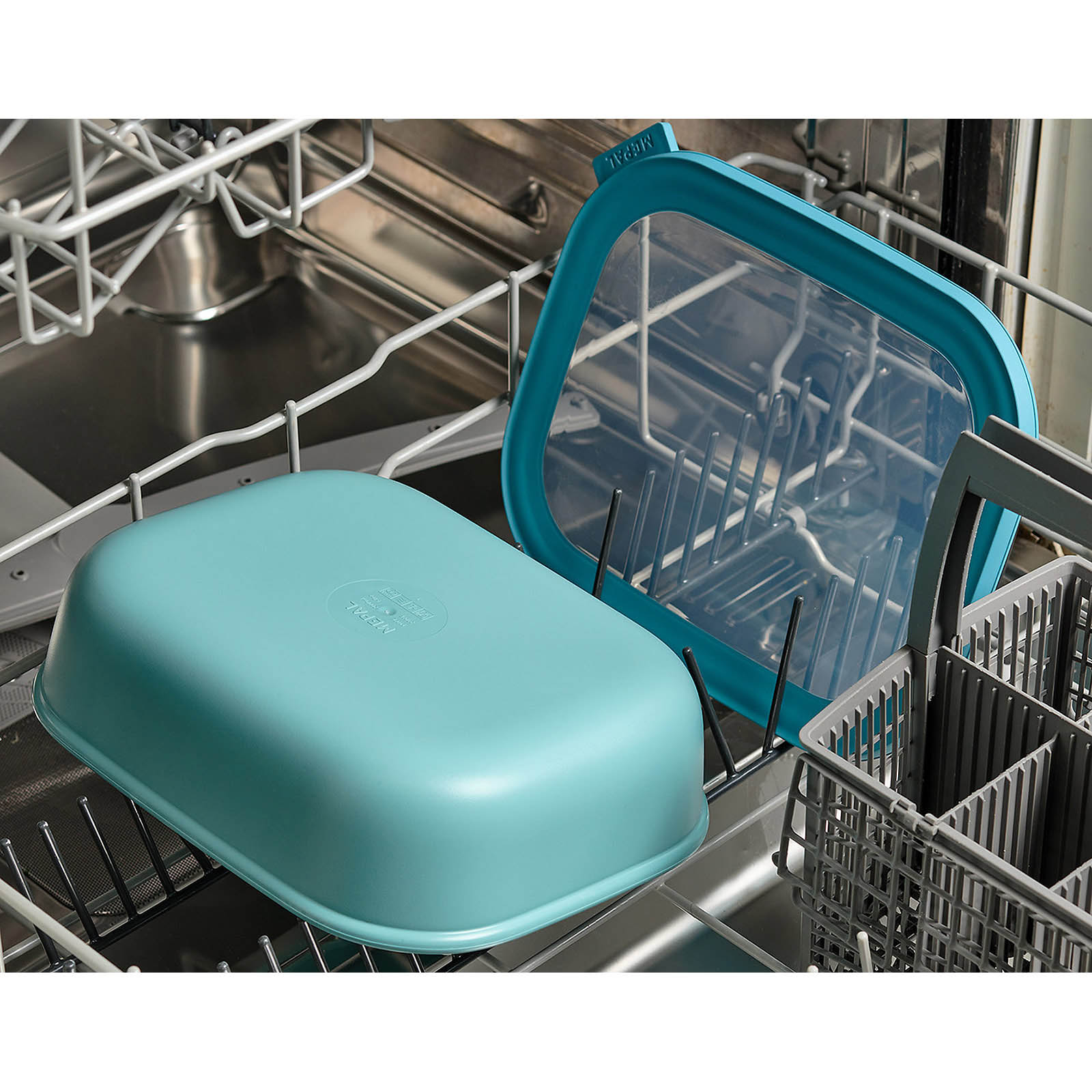 MEPAL multi bowl CIRQULA rectangular flat 1.0 litre nordic sage