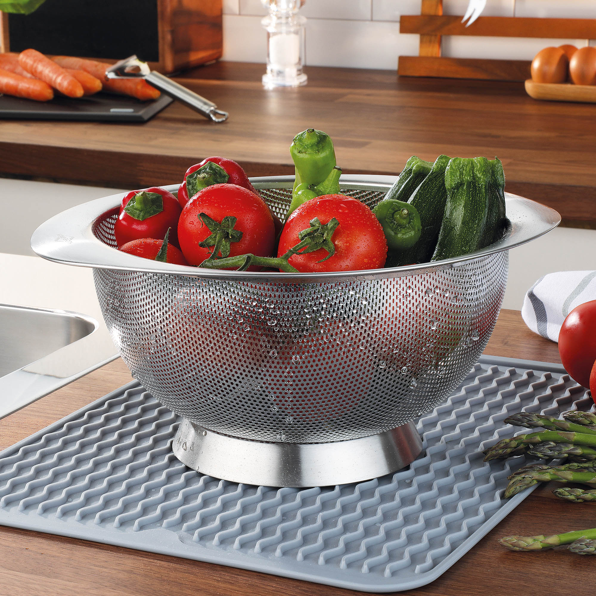 KÜCHENPROFI Seiher mit Standfuß DELUXE Edelstahl 26 cm