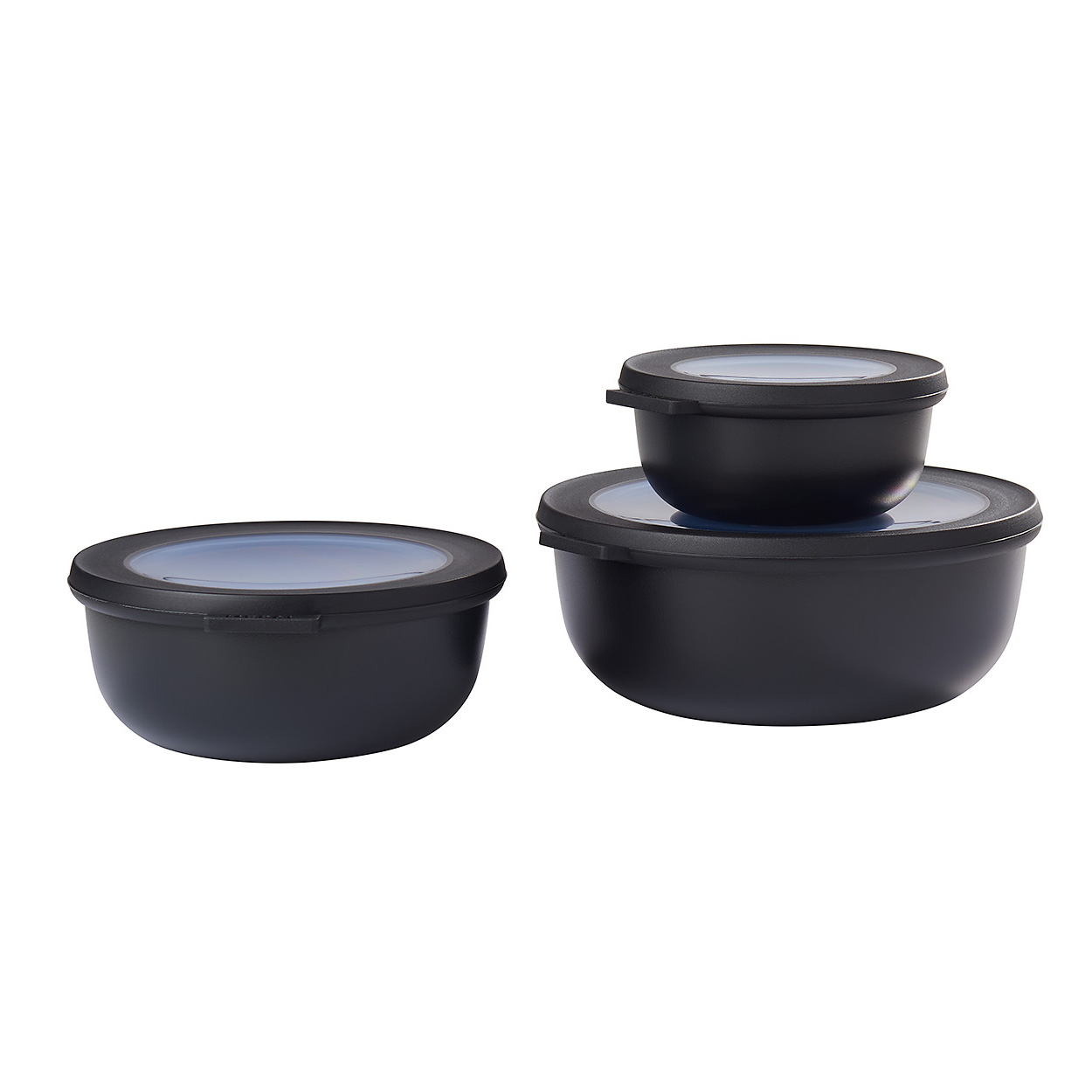 MEPAL Multischüssel-Set CIRQULA 3-teilig flach nordic black
