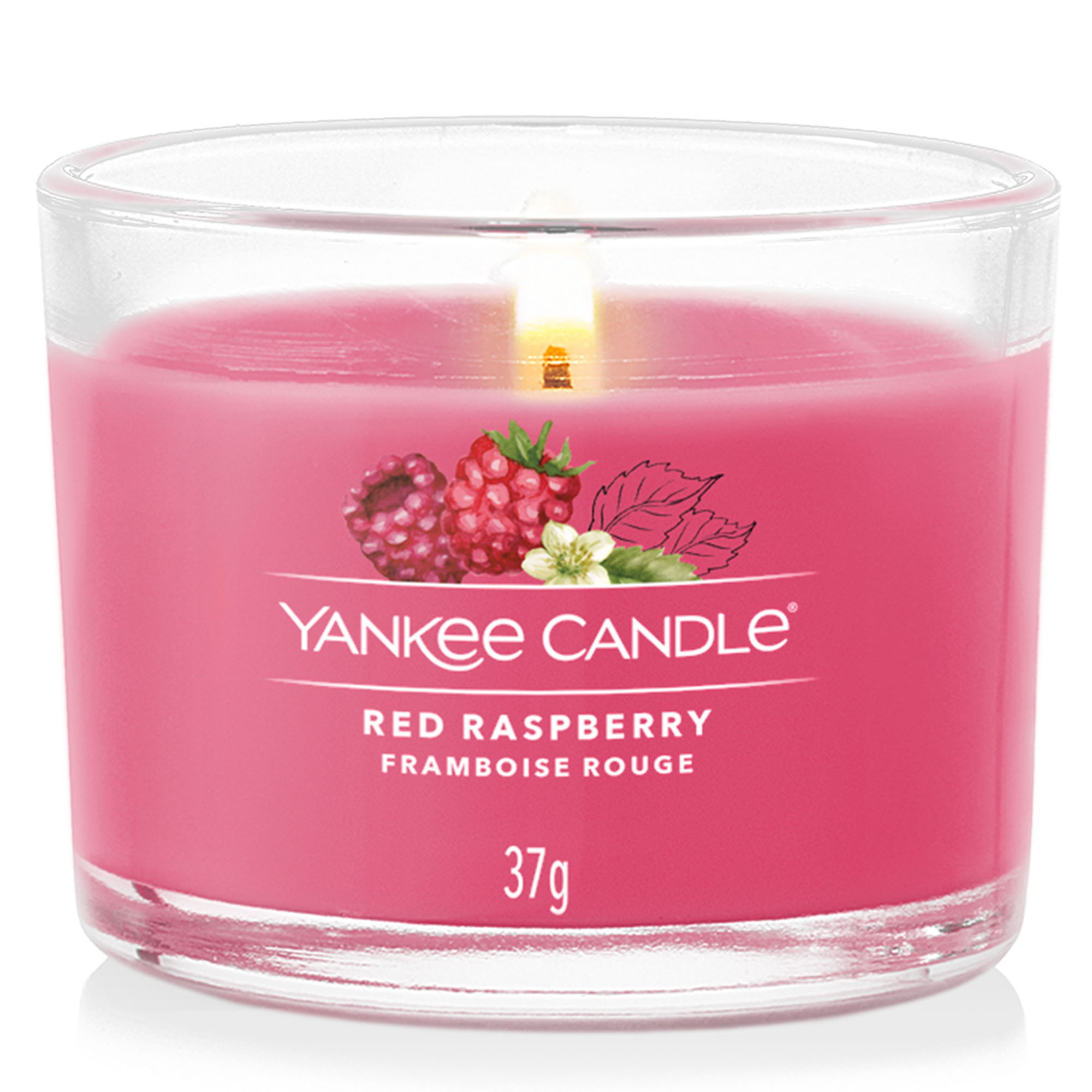 YANKEE CANDLE Glasvotivkerze RED RASPBERRY 37 g Duftkerze