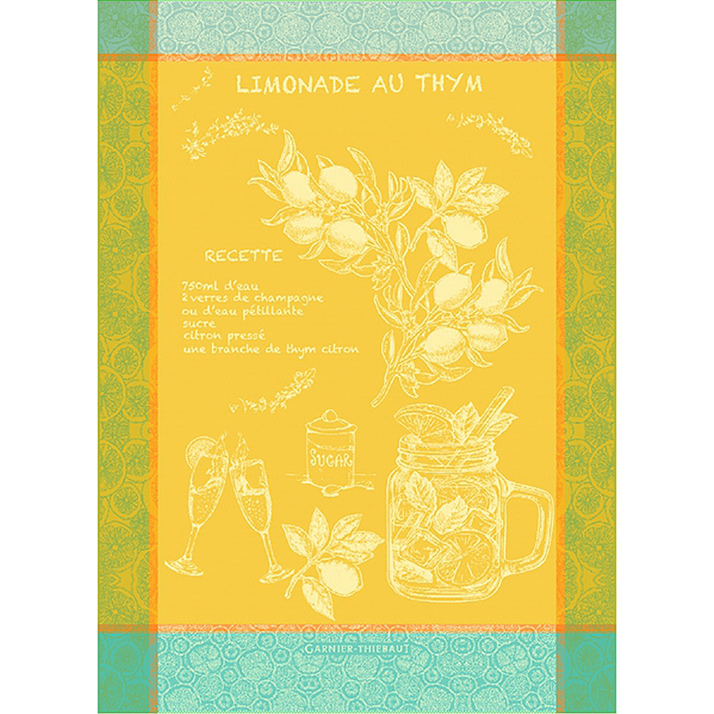 GARNIER-THIEBAUT Geschirrtuch LIMONADE AU THYME 56 x 77 cm 100% Baumwolle