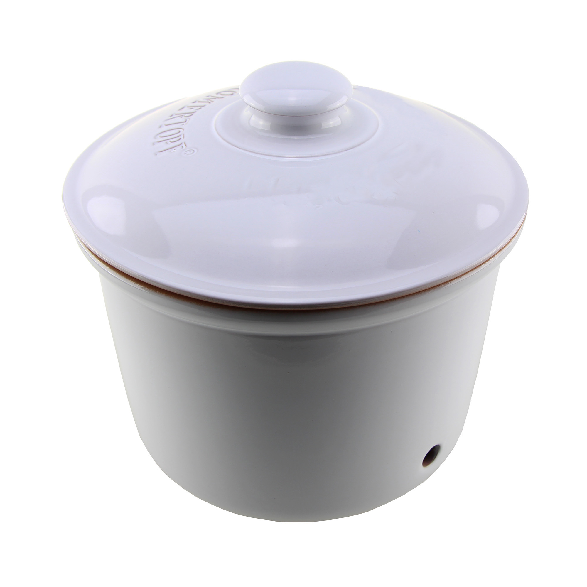 RÖMERTOPF Frische-Topf MAXI PLUS / Vorratstopf für Kartoffeln Kartoffeltopf aus Ton Weiß 5,5 Liter