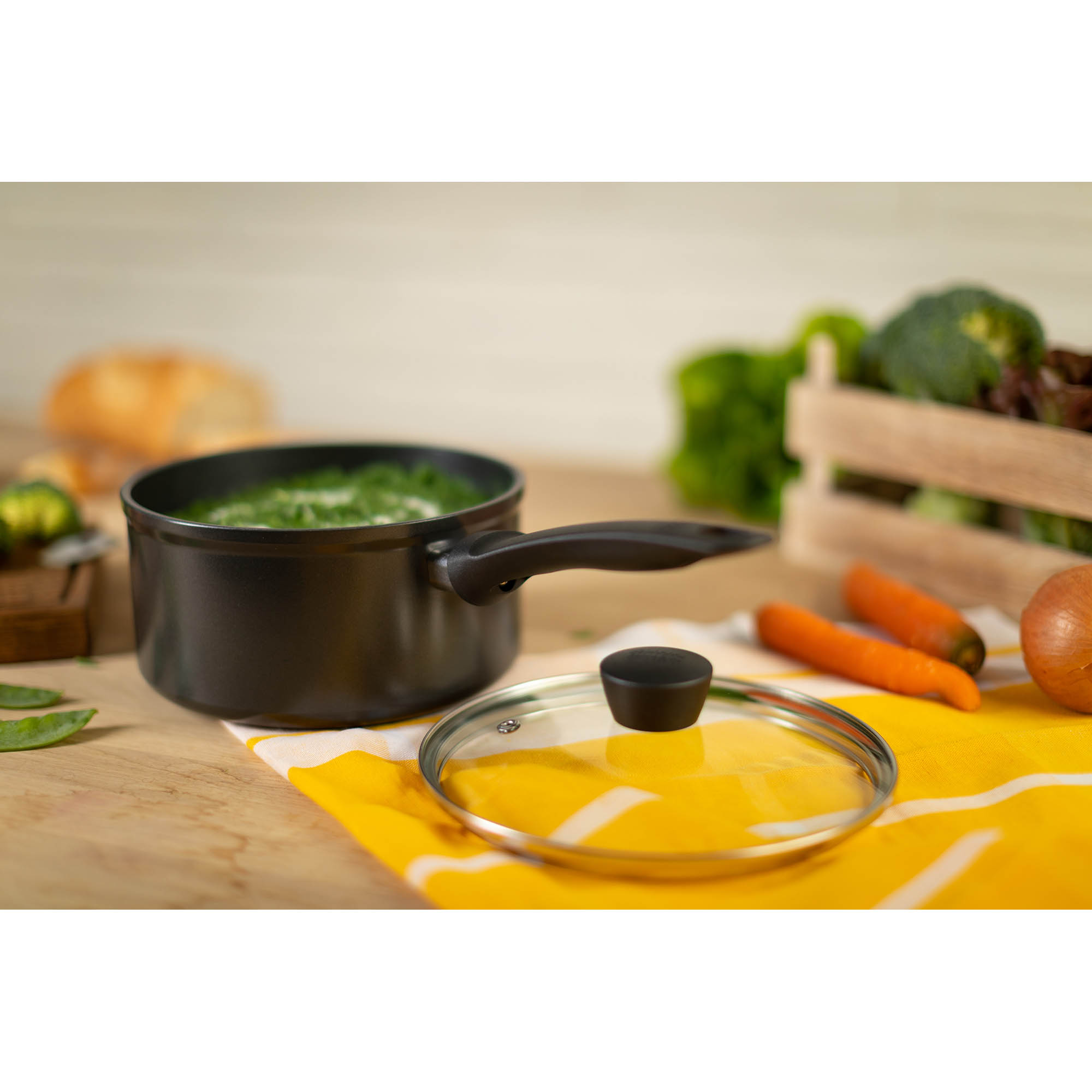 KUHN RIKON EASY INDUCTION saucepan with glass lid 16 cm 1.5 litres